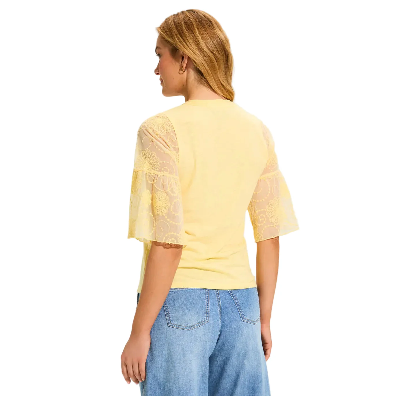French Dressing Women's Mesh Bell Sleeve Top - Yellow - Image 2