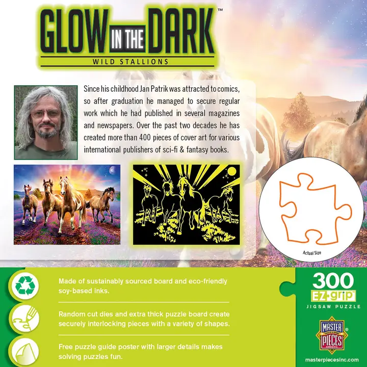 Glow in the Dark Wild Stallions 300 Piece EZ Grip Puzzle - Image 3