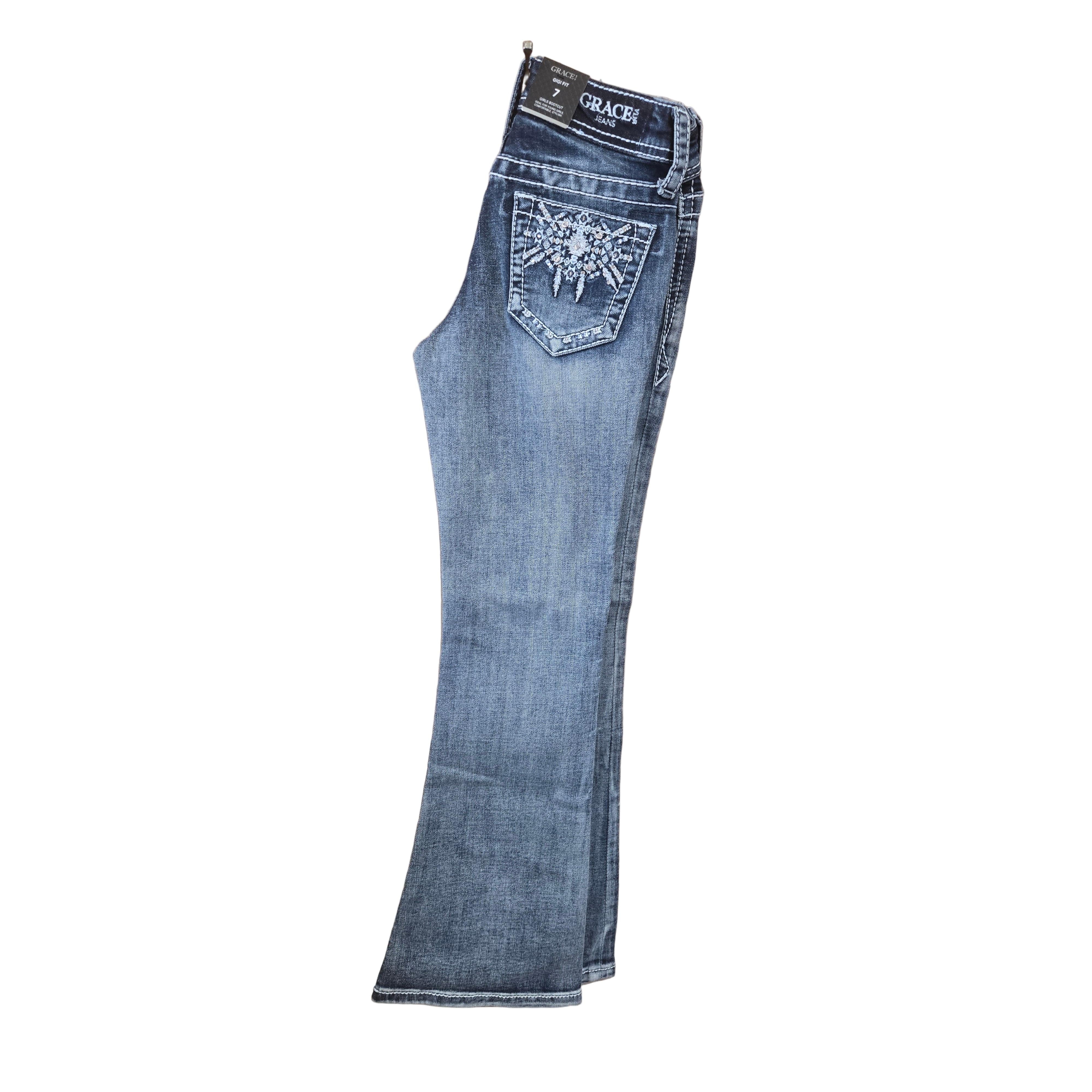 Grace in LA Girl's Aztec Jeans - Blue