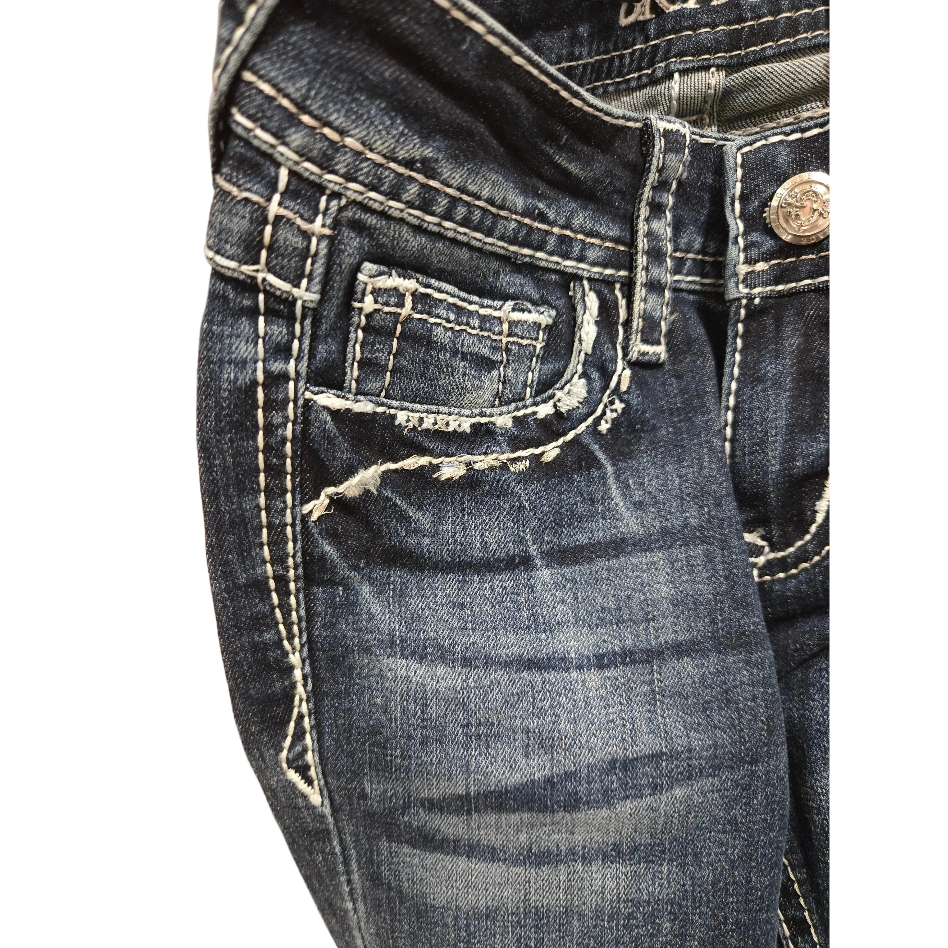 Grace in LA Girls Border Stitch Jeans - Image 2