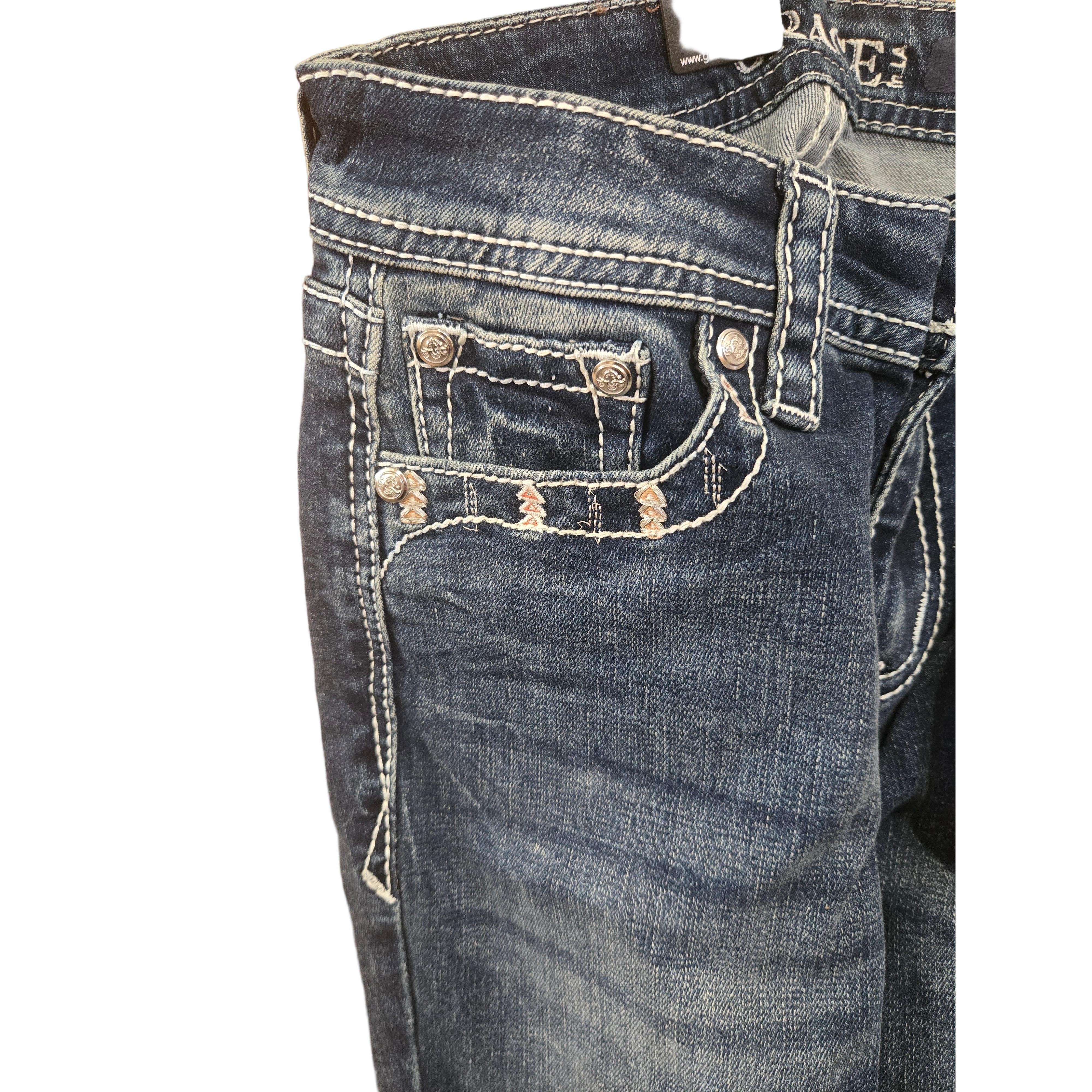 Grace in LA Women's Aztec Bootcut Jeans- Blue - Image 3