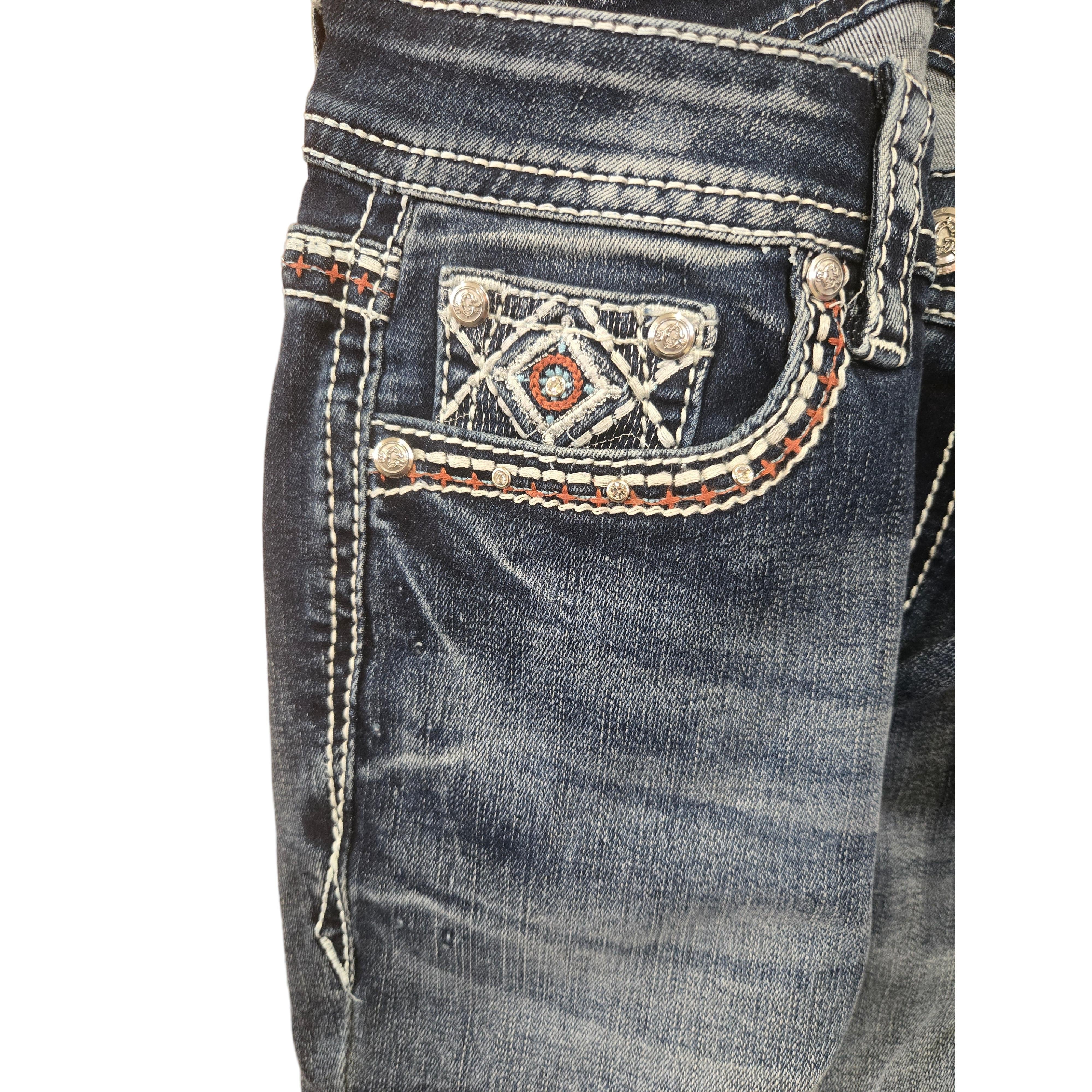 Grace in LA Women's Aztec Bootcut Jeans - Blue - Image 3