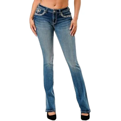 Grace in LA Women's Aztec Detail Western Jeans