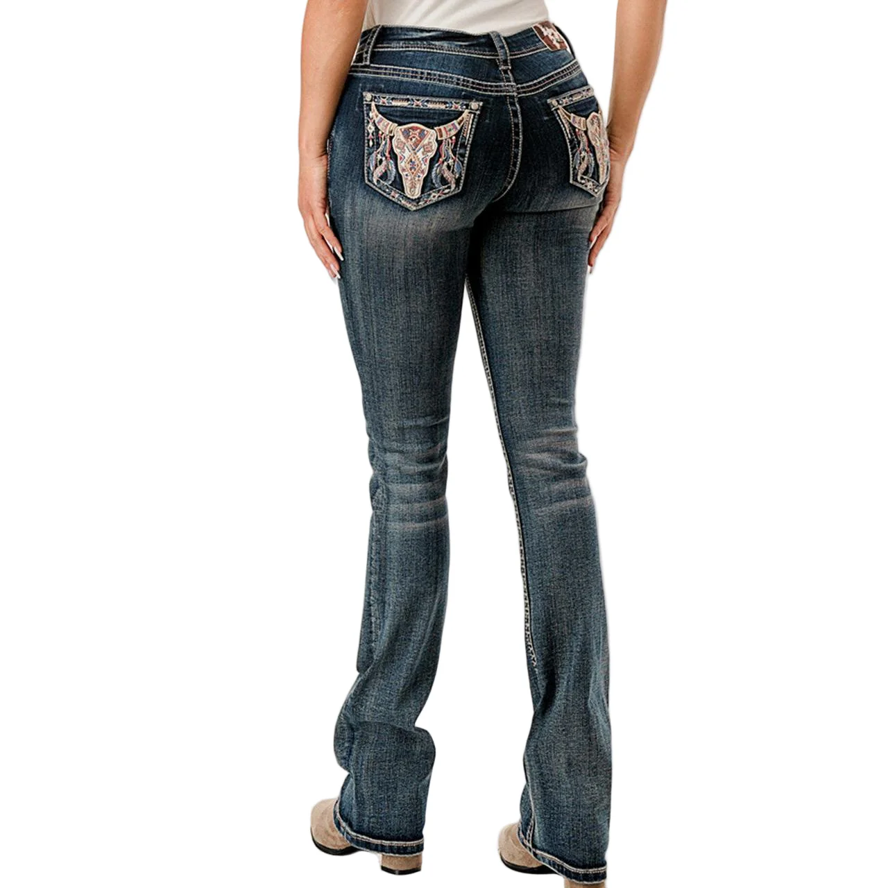 Grace in LA Women's Steerhead Jean - Tan - Image 2