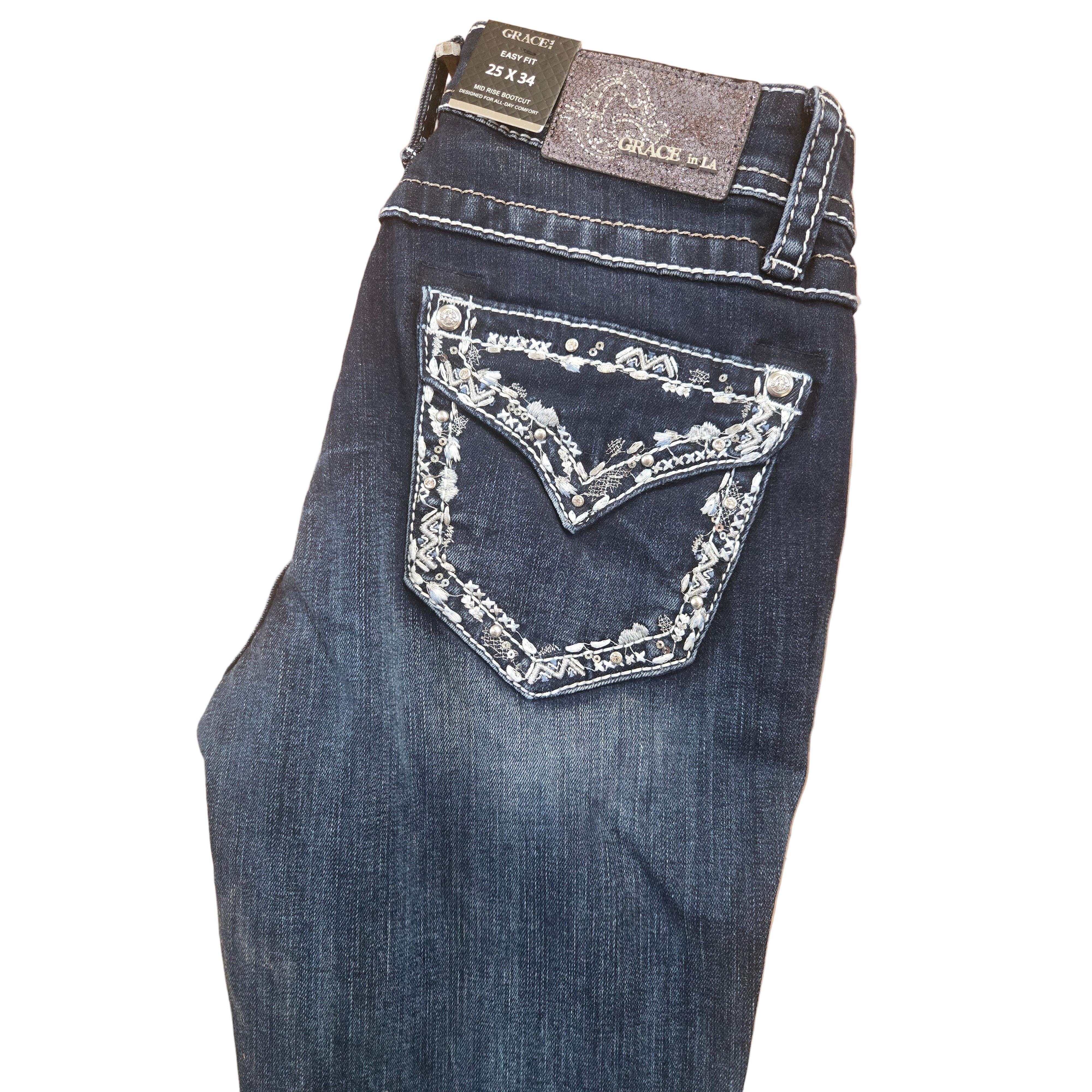 Grace in LA Women's Border Bootcut Jeans - Blue - Image 2
