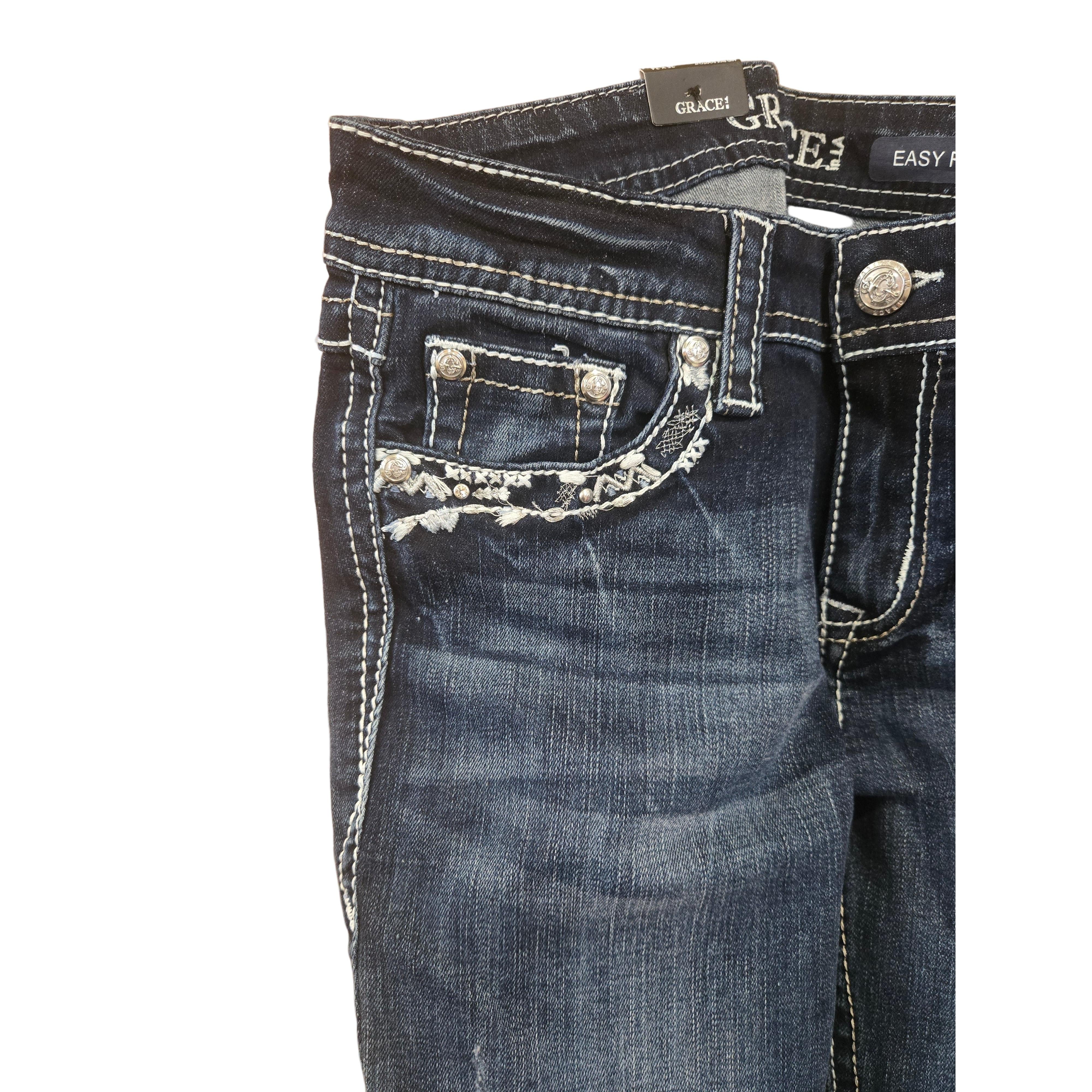 Grace in LA Women's Border Bootcut Jeans - Blue - Image 3