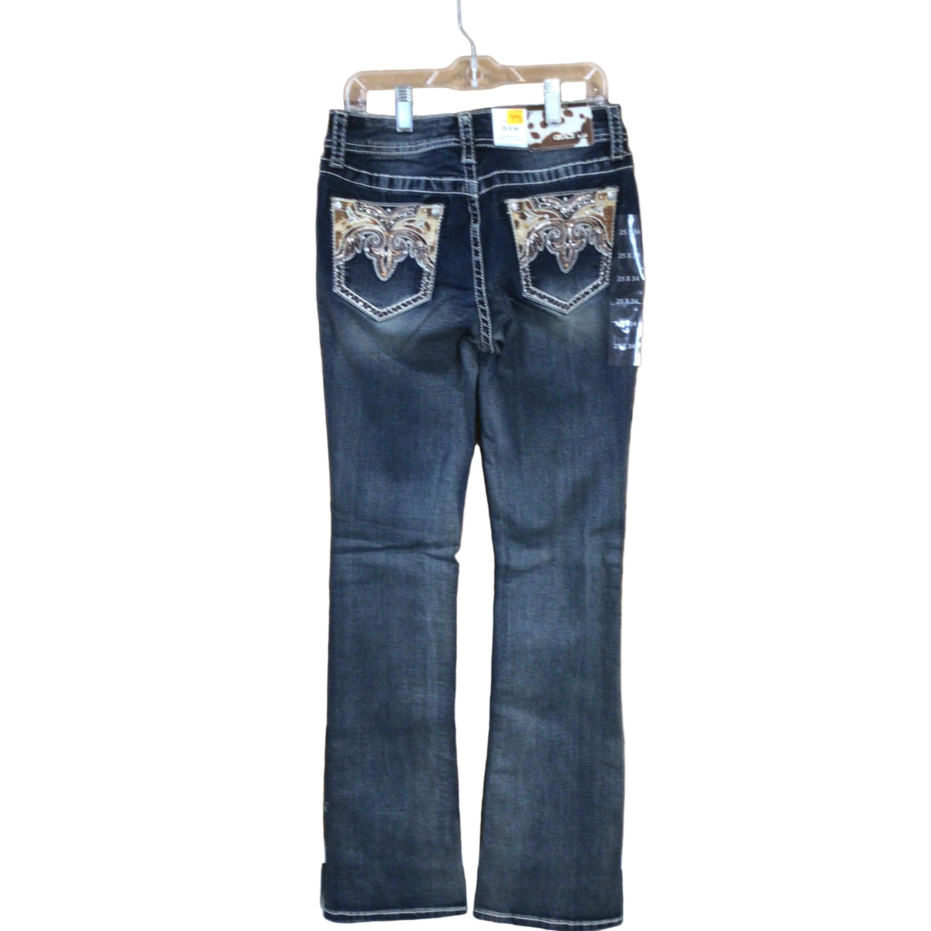 Grace in LA Women's Cowhide Detail Jeans - Image 2