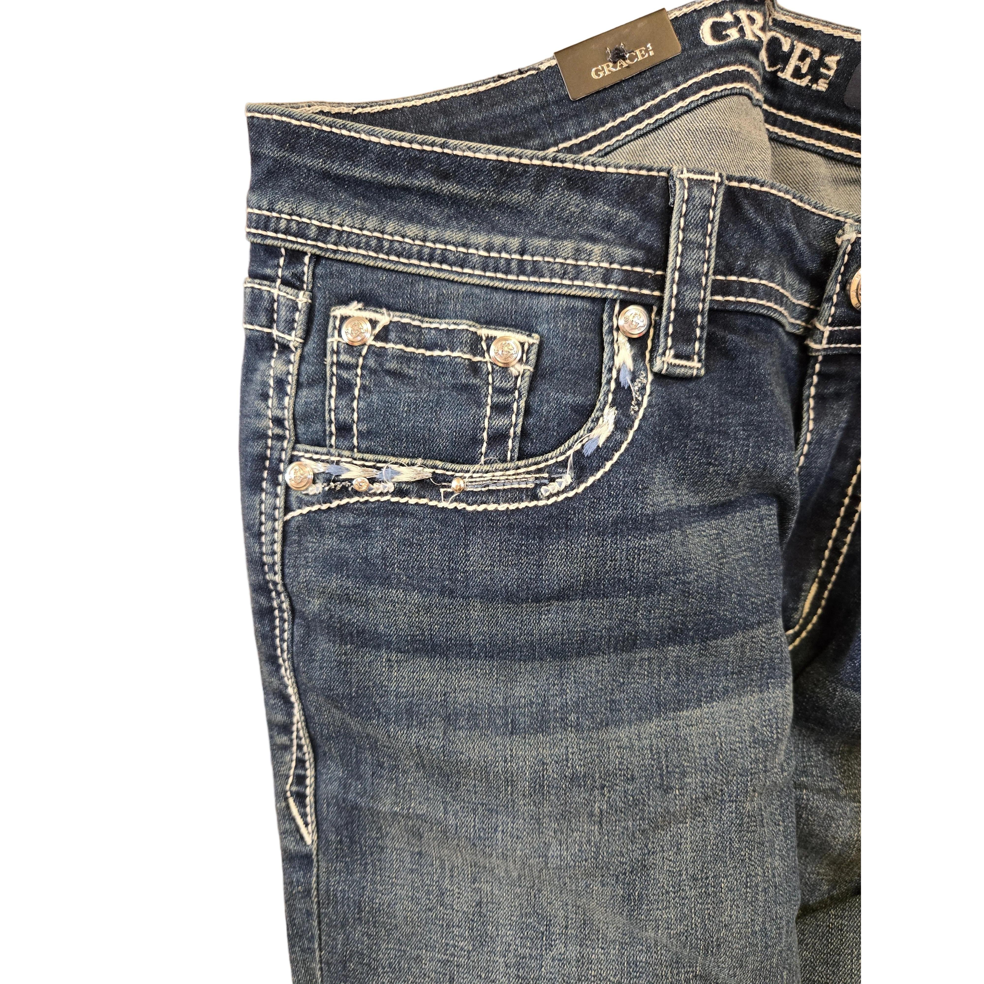 Grace in LA Women's Embellished Midrise Bootcut Jeans - Image 2