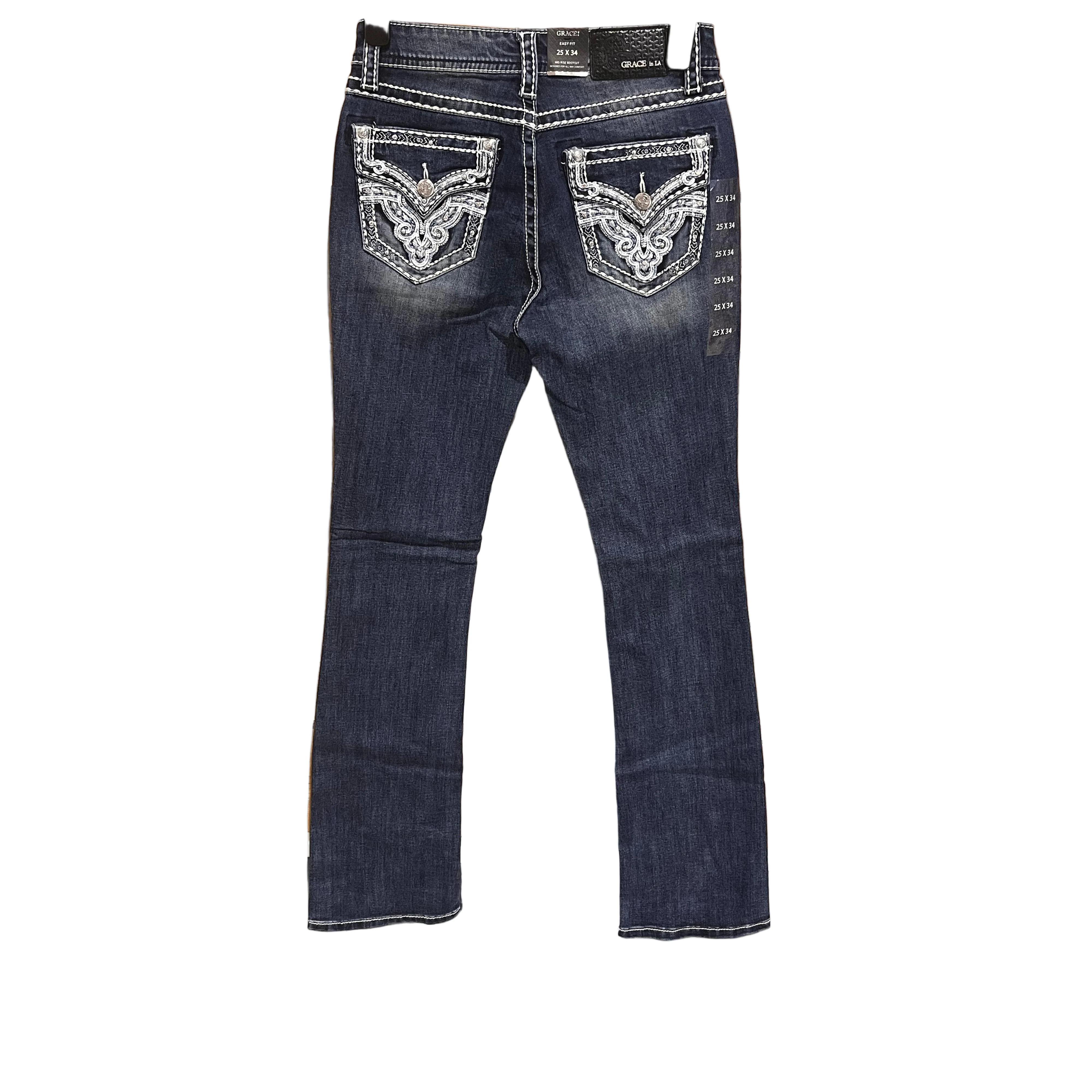 Grace in LA Women's Heavy Stitched Jeans - Image 3