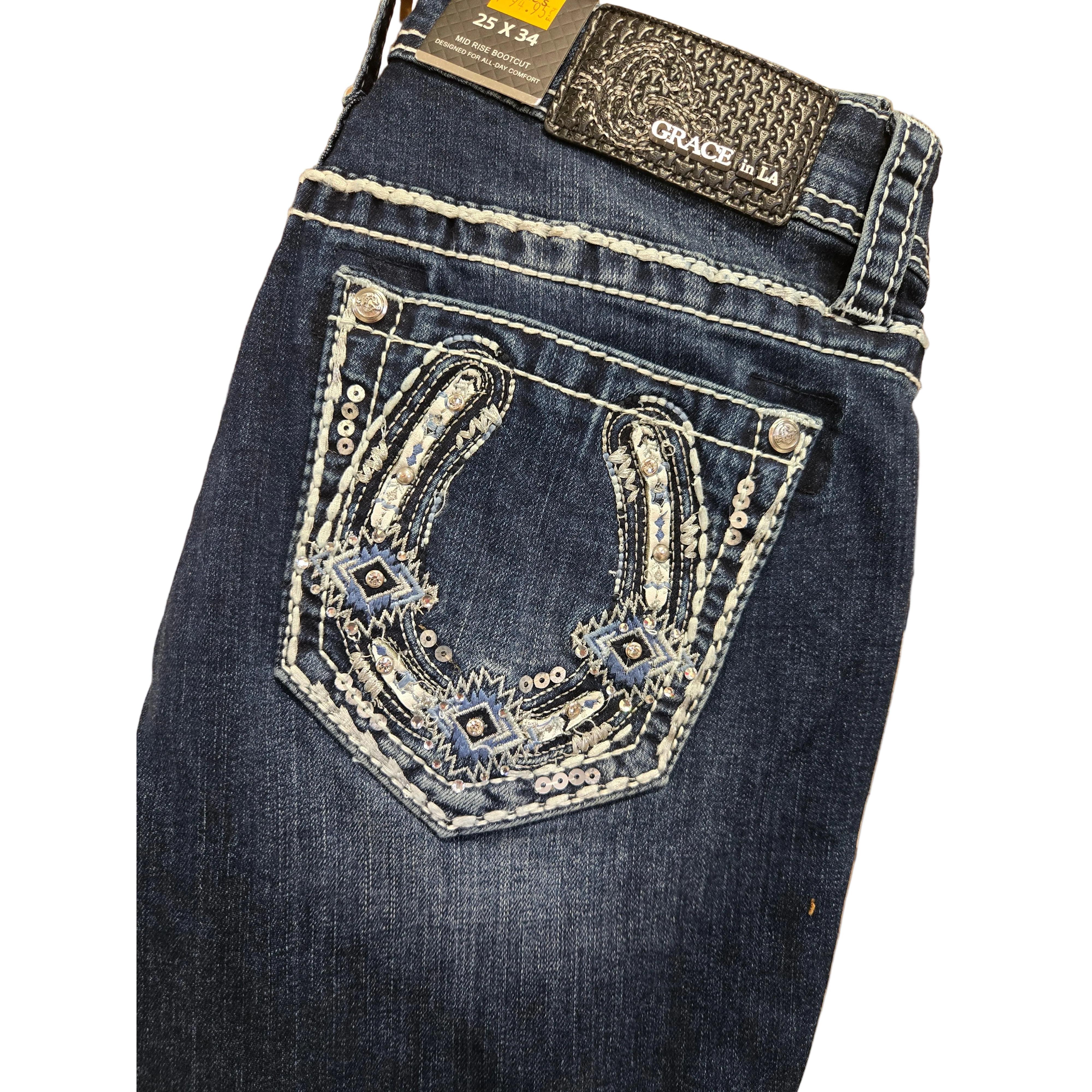 Grace in LA Women's Horse Shoe Jeans - Image 2