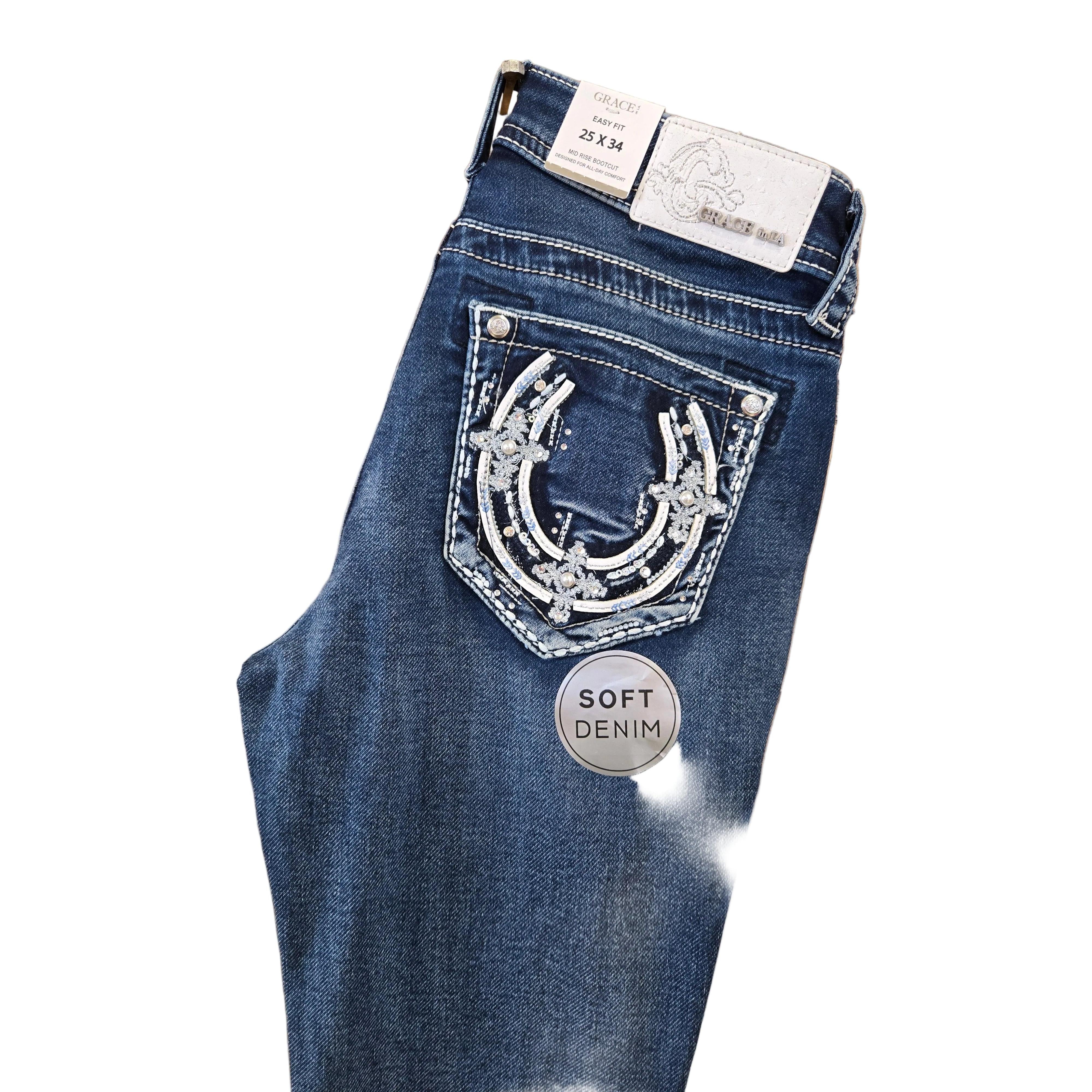 Grace in LA Women's Horse Shoe Jeans - Image 3