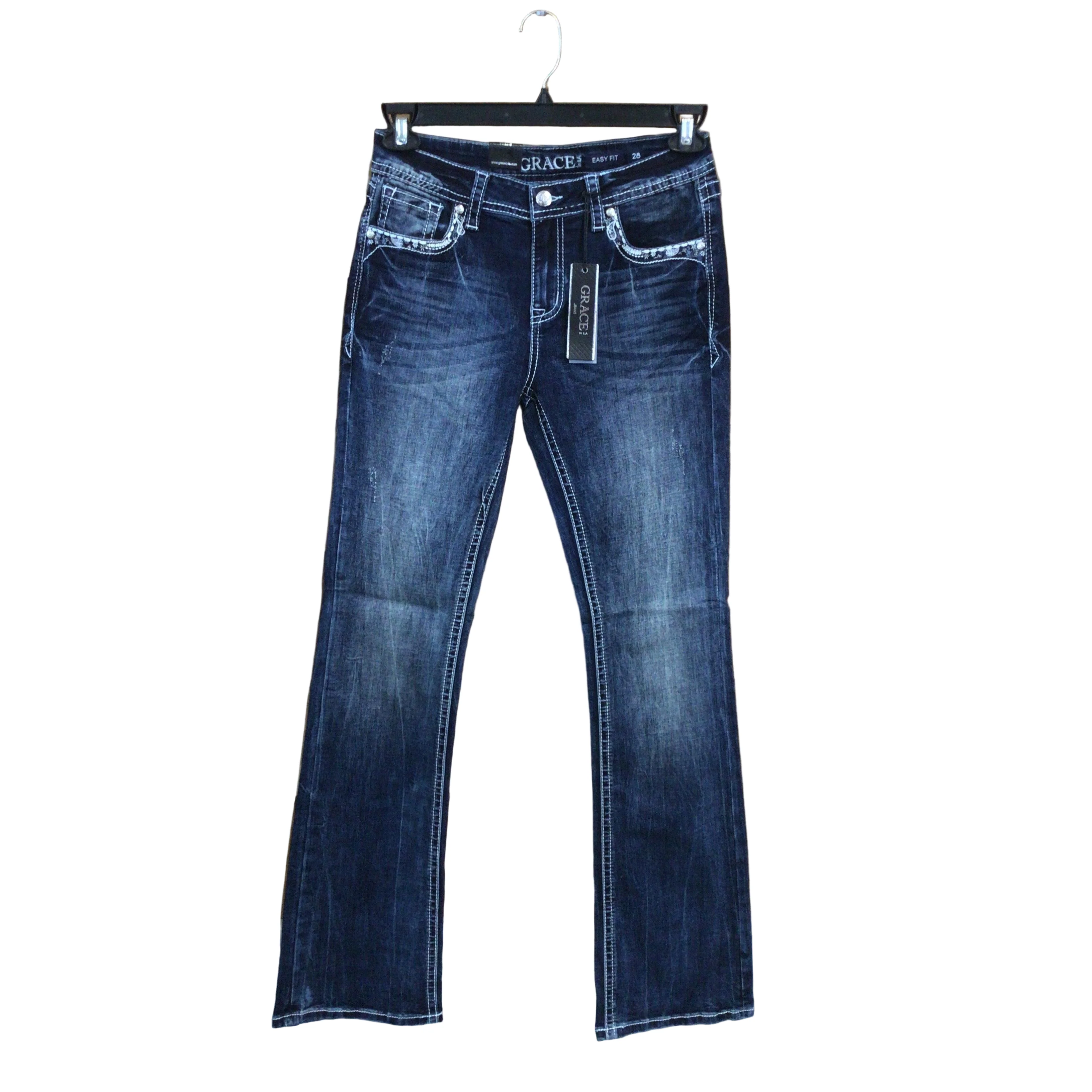 Grace in LA Women's Horseshoe Detail Slim Western Jeans - Image 2