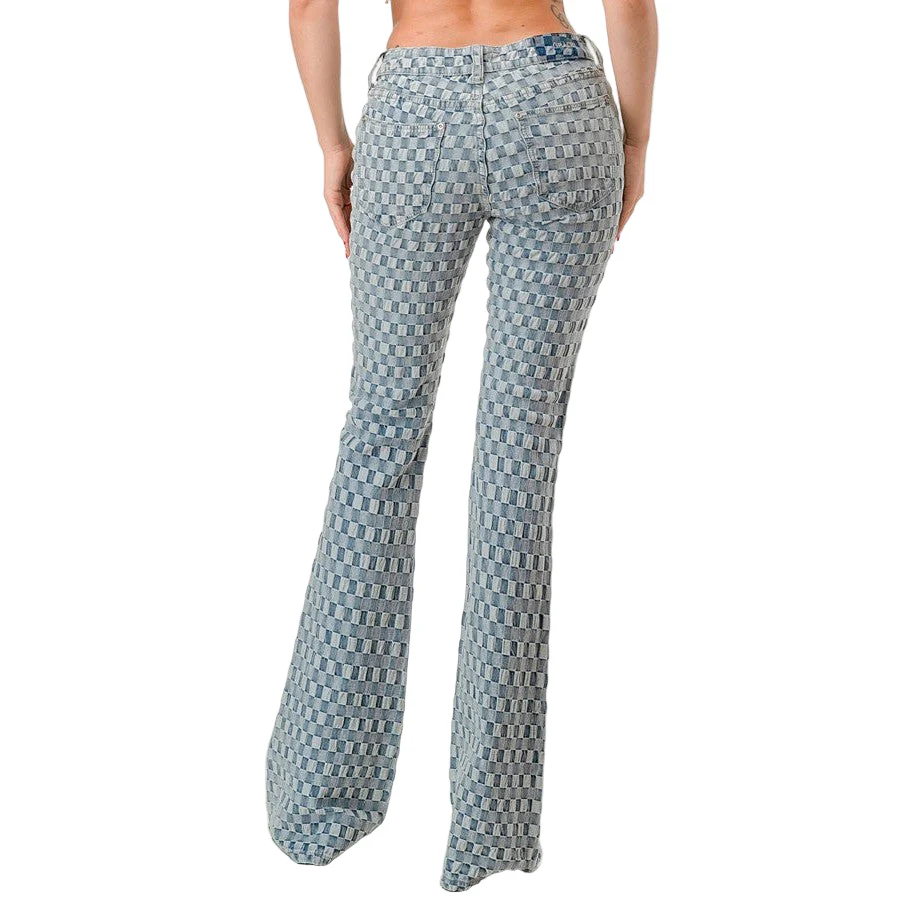 Grace in LA Women's Jeans - Plaid Basic