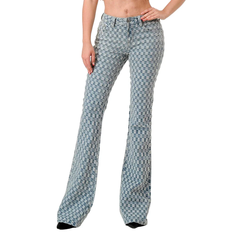 Grace in LA Women's Jeans - Plaid Basic - Image 2