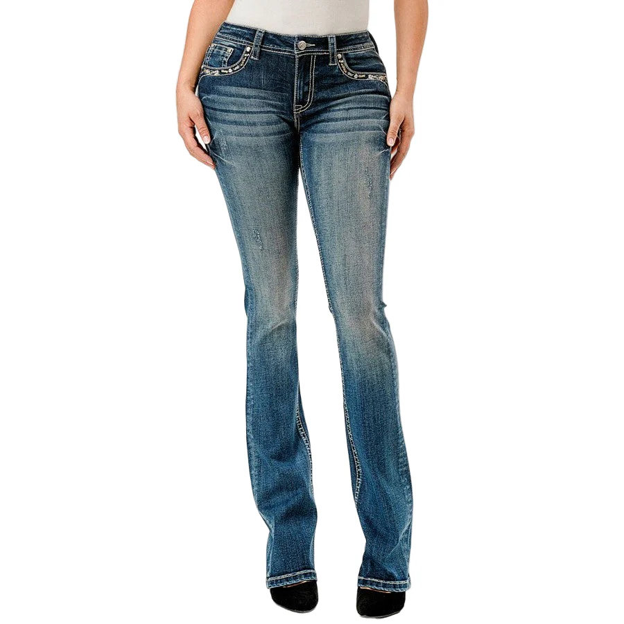 Grace in LA Women's Jeans -  Steer Head - Image 2