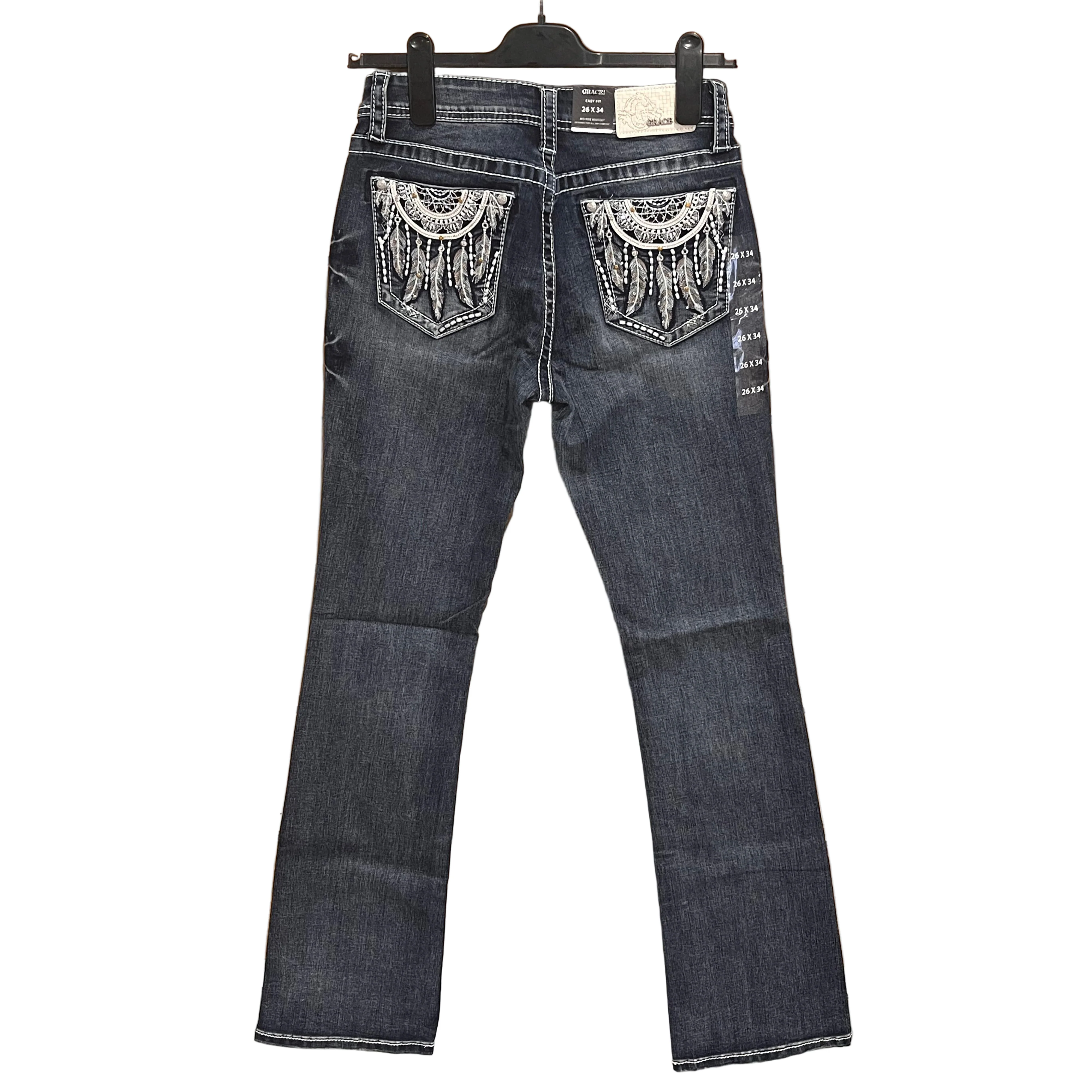 Grace in LA Women's Midrise Feather Bootcut Jeans - Image 3