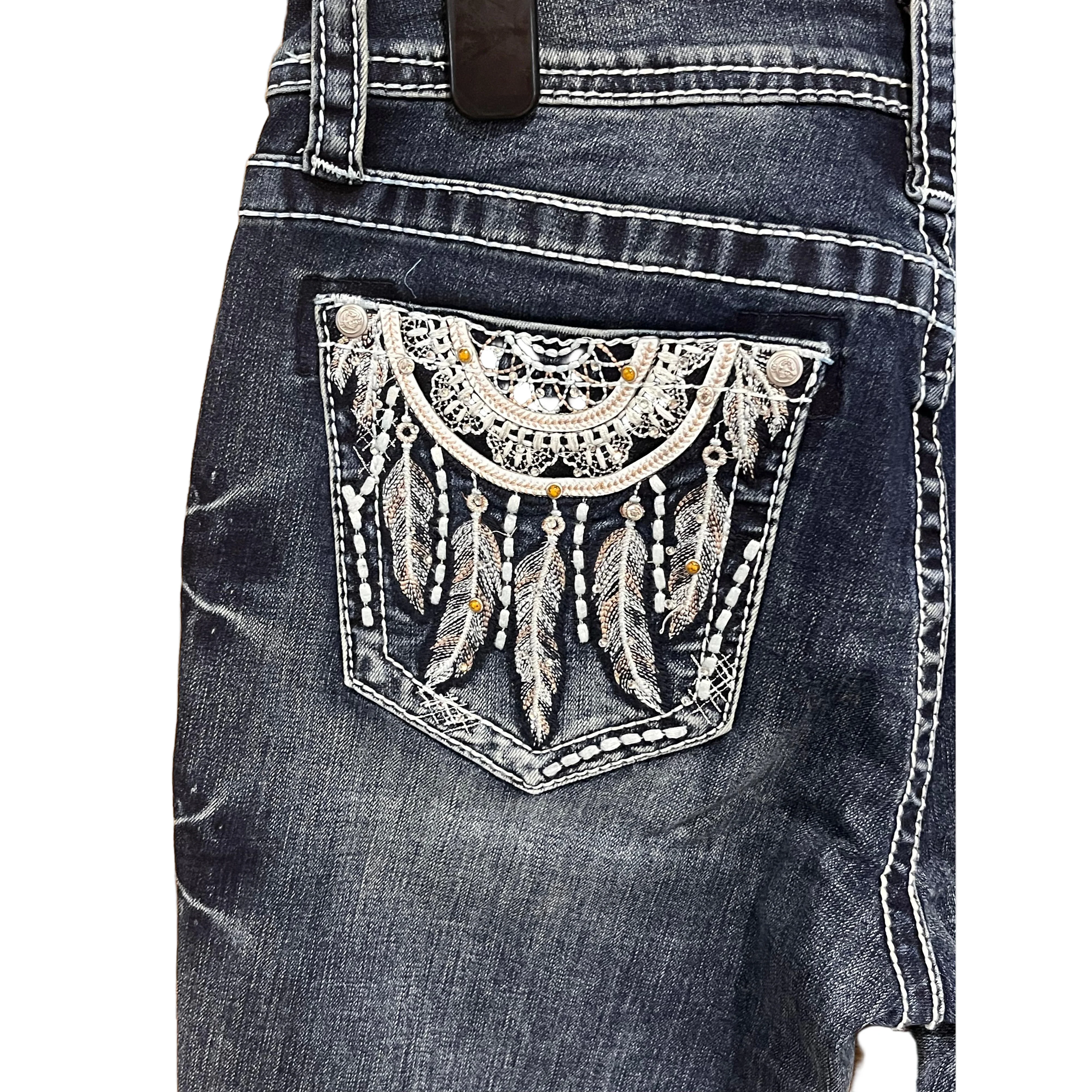 Grace in LA Women's Midrise Feather Bootcut Jeans - Image 4