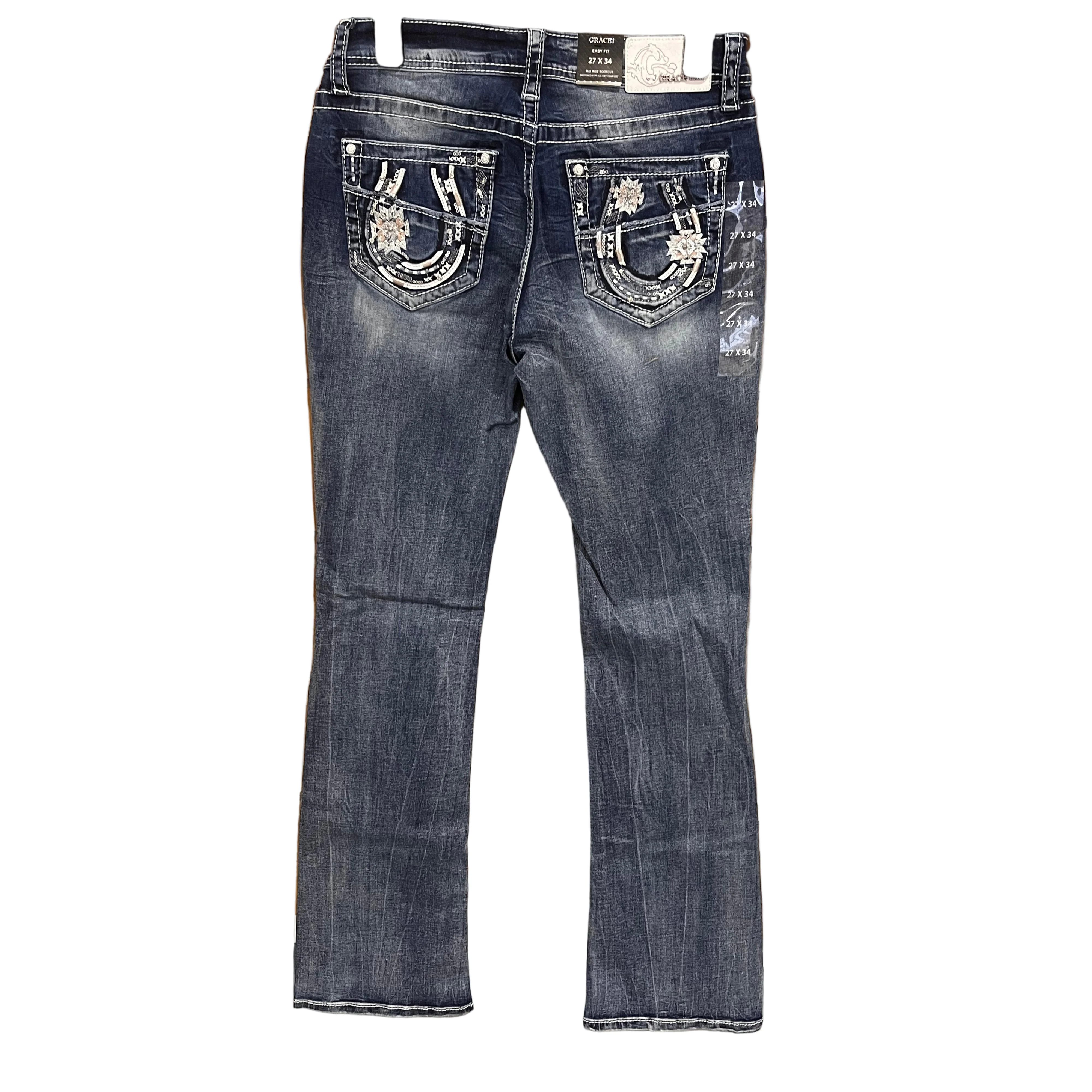 Grace in LA Women's Midrise Horseshoe Bootcut Jeans - Image 3