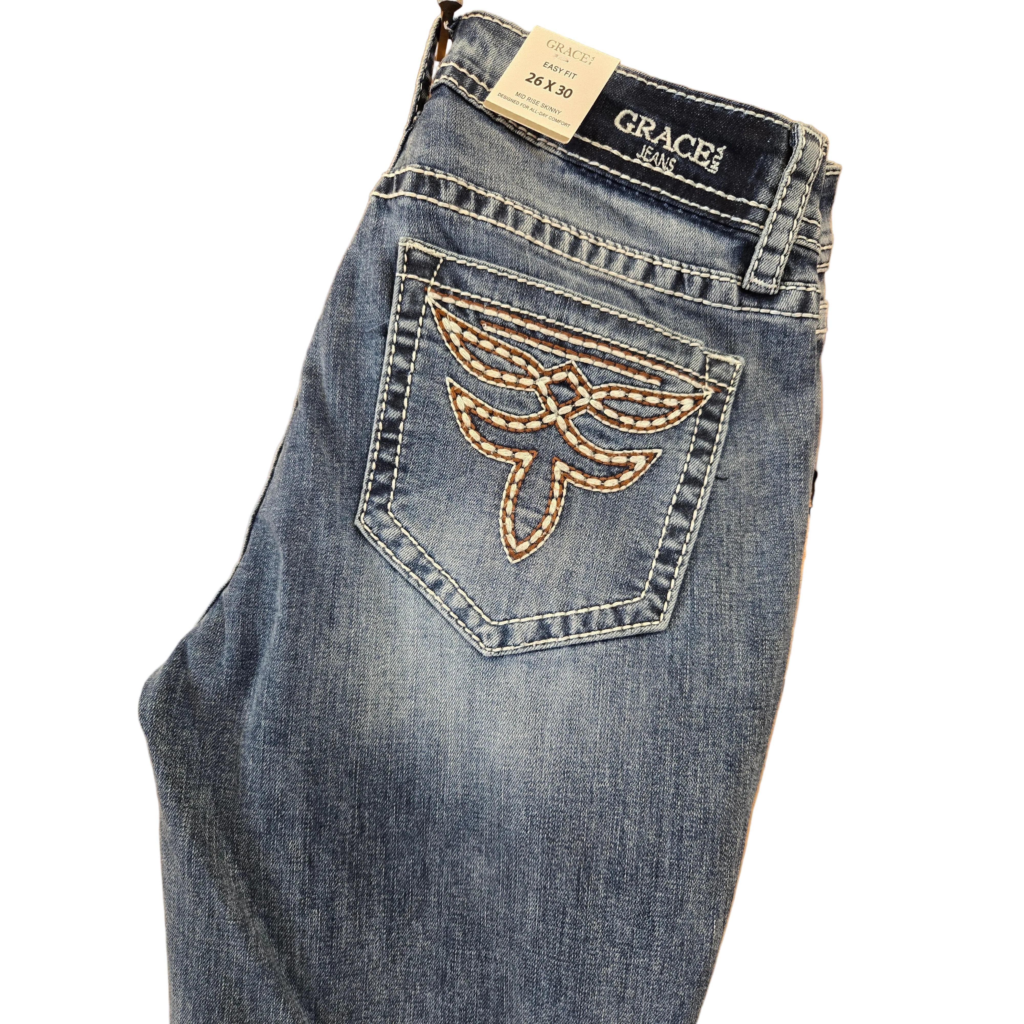 Grace in LA Women's Midrise Skinny Jeans - Image 3