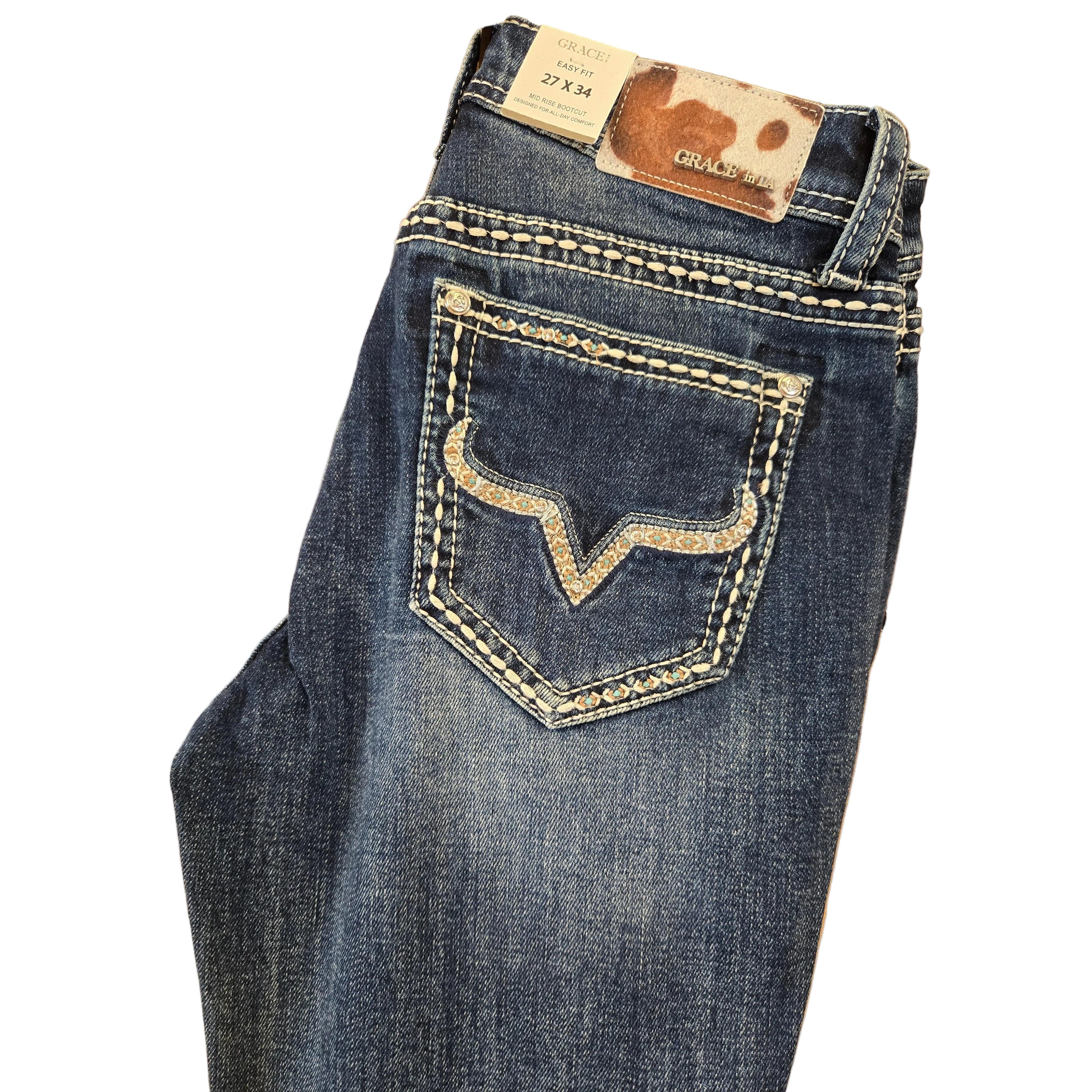 Grace in LA Women's Simple Stitch Jeans - Image 3