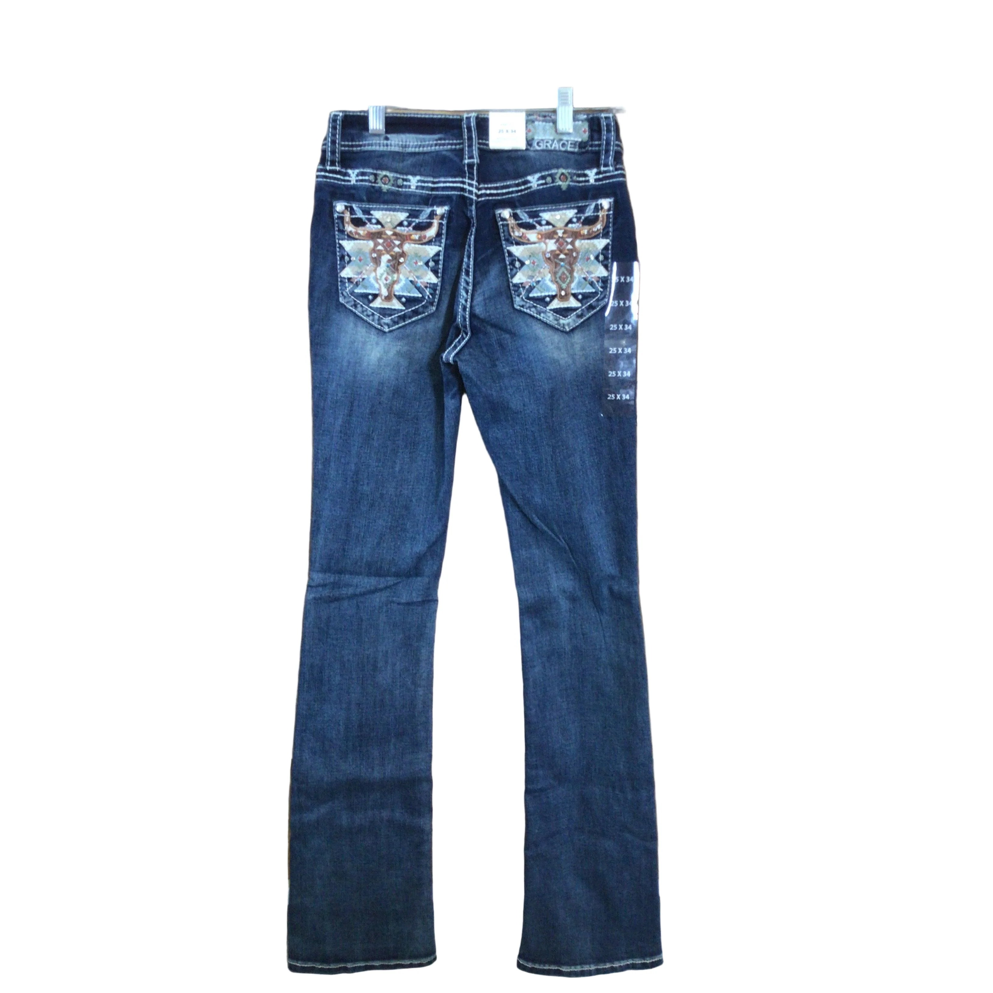 Grace in LA Women's Steer Head Jeans - Image 2