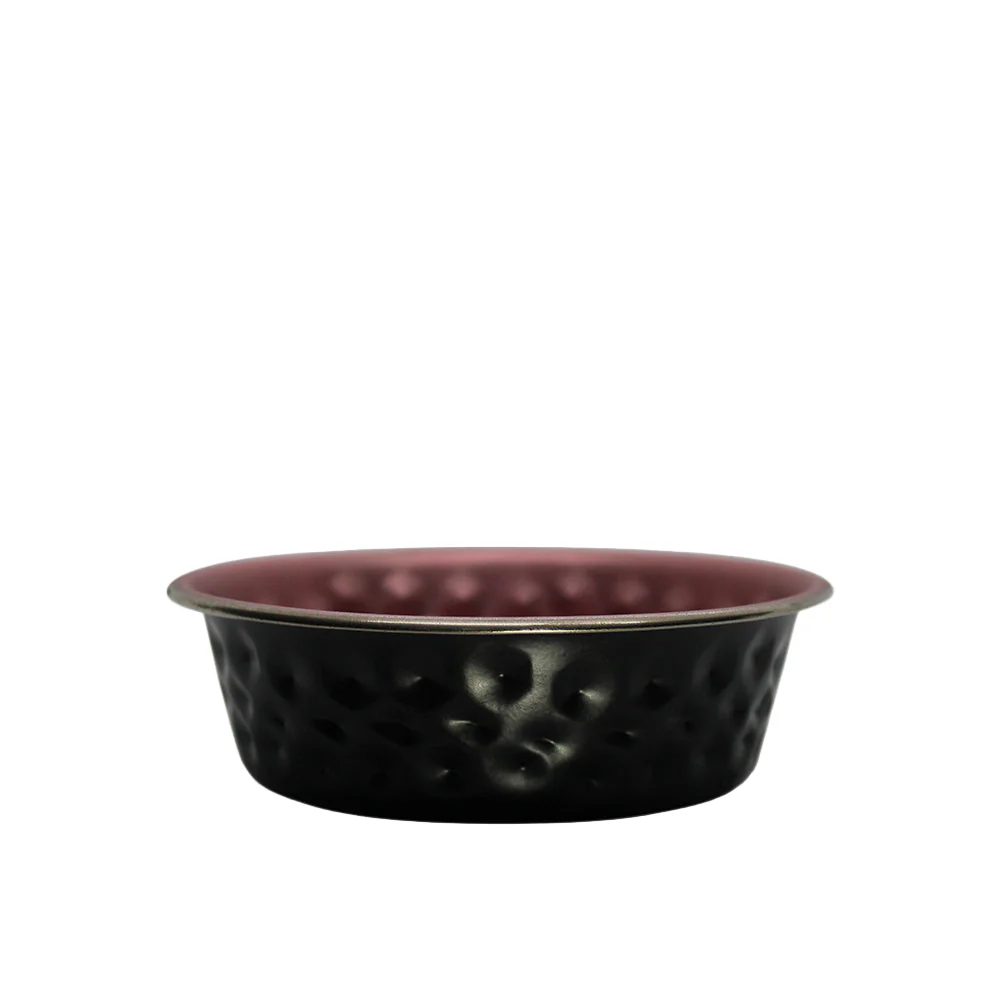 Hammered Bowl - Metallic Rose Gold & Black