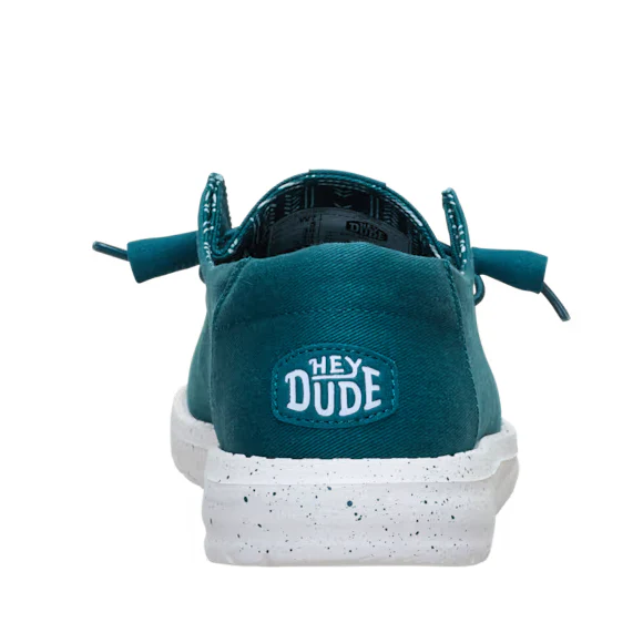 Hey Dude Women's Wendy Stretch Canvas Shoes- Deep Teal - Image 3