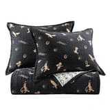 Hi End Accents Conversation Reversible Quilt Set- Black - Image 4