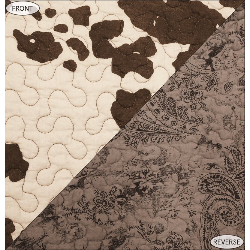 HiEnd Accents Elsa Cowhide Quilt Set- 4 pieces - Chocolate - Image 3