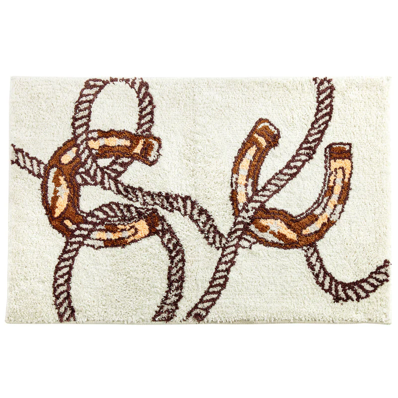 HiEnd Accents Pierre Equestrian Bath and Kitchen Rug- White