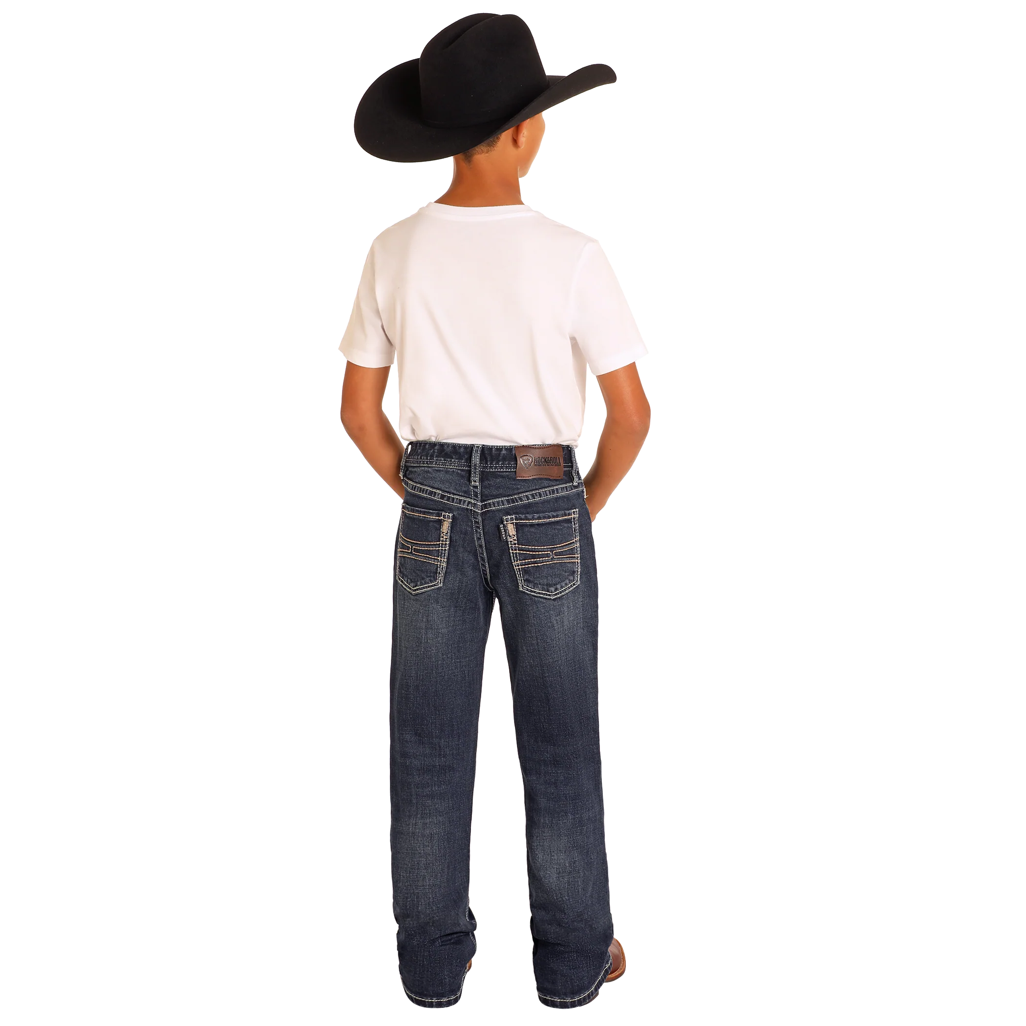 Hooey Boy's Raised Denim Bootcut Jeans - Dark Wash