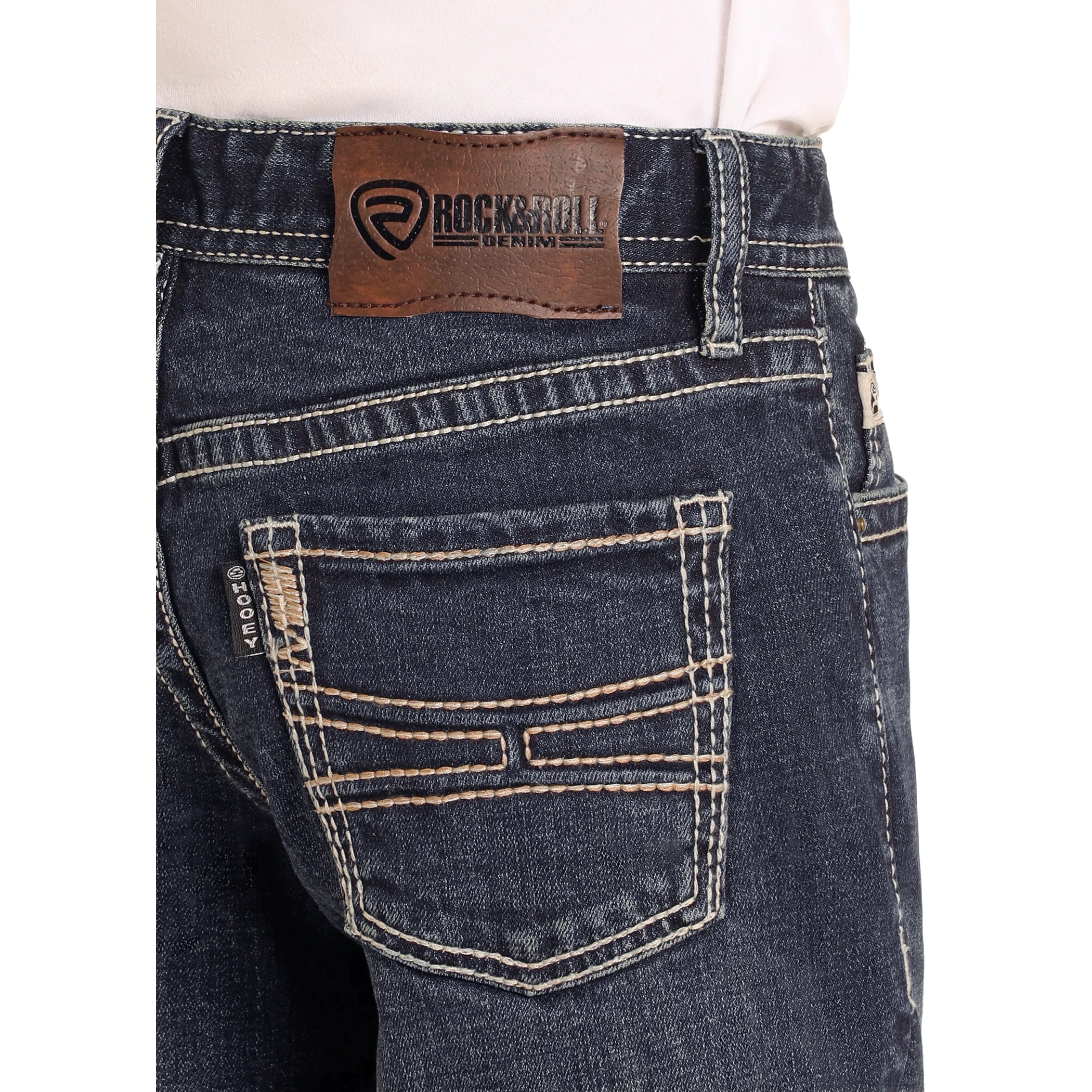 Hooey Boy's Raised Denim Bootcut Jeans - Dark Wash - Image 2