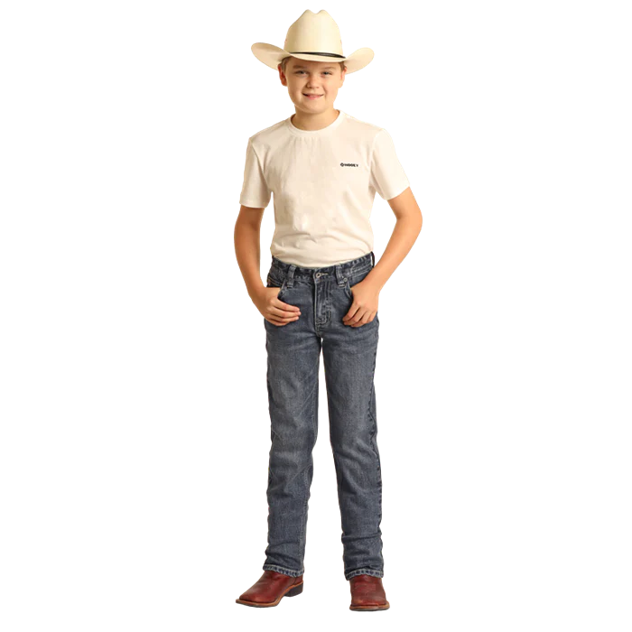 Hooey Boy's Rope Stitch Embroidered Jeans - Medium Vintage - Image 3