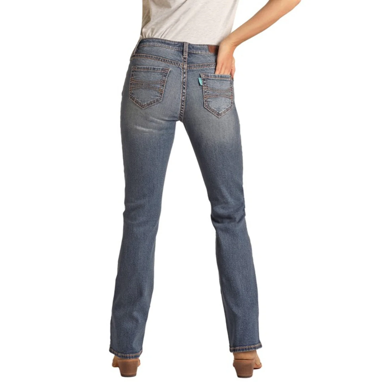 **Hooey Women's Mid Rise Stretch Bootcut Jeans - Medium Vintage - Image 2