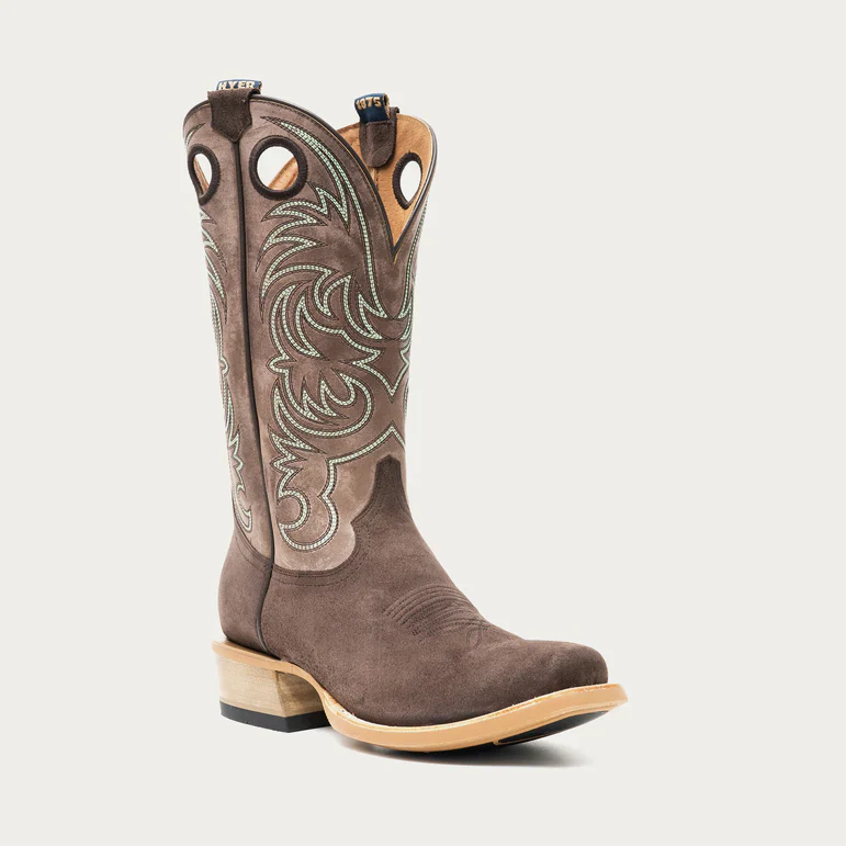Hyer Men's Burrton Western Boots- Chocolate/ Taupe - Image 4