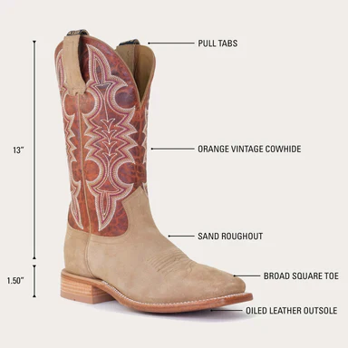 Hyer Men's HOLTON Western Boot-Tan/Orange - Image 3