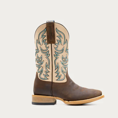 Hyer Women's Topeka Western Boot- Brown/White - Image 3