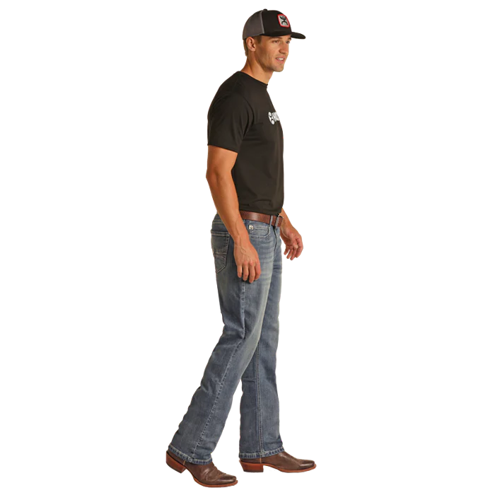 Hooey Mens Double Barrel Stackable Bootcut Vintage Jeans - Medium Vintage - Image 3