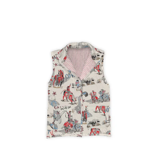 Ida Mae Women's Cattle Drive Sand Quilted Ruby Vest