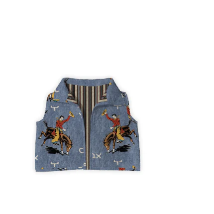 Ida Mae Women's Lazy J Chambray Quilted Cate Vest- Multiple Colours