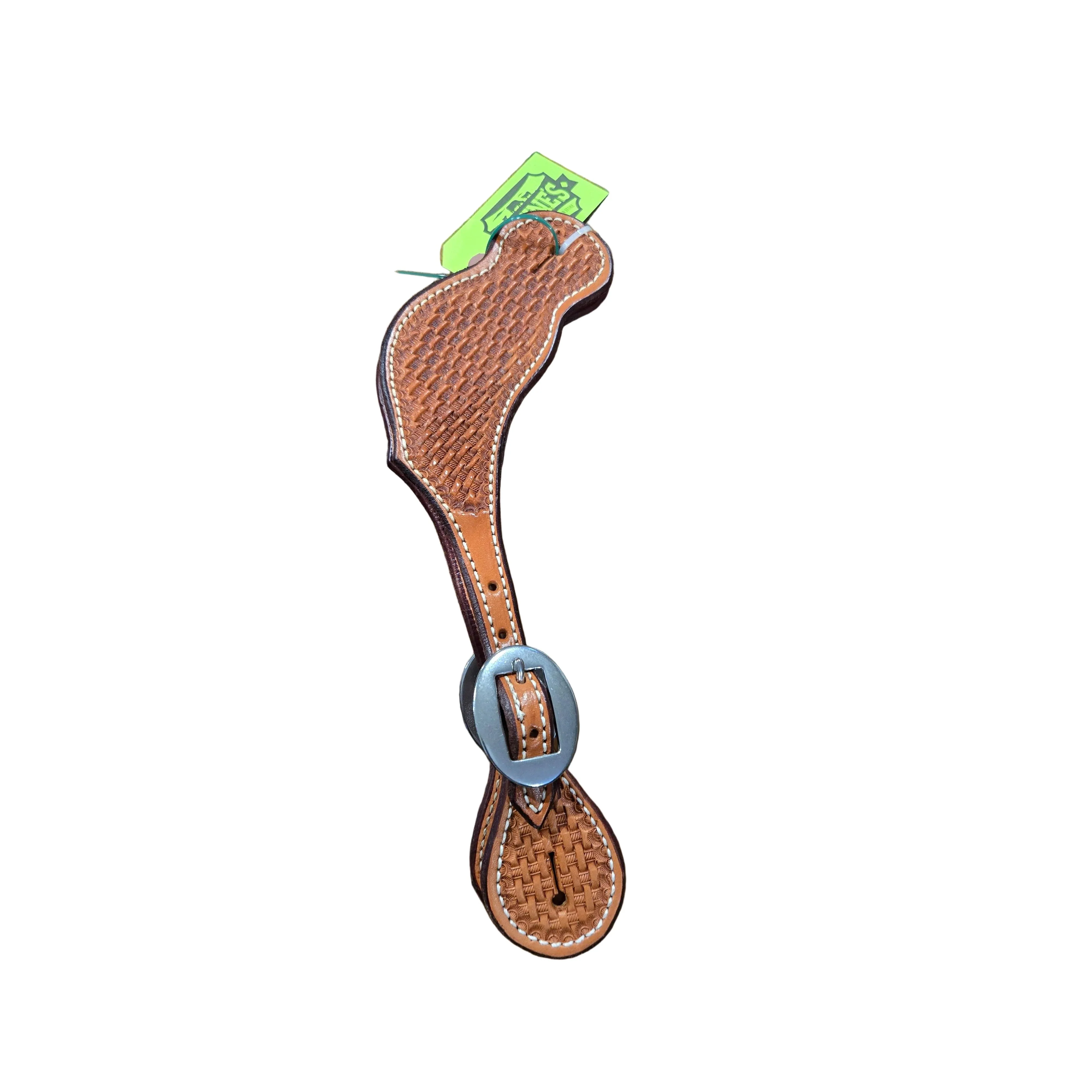 Irvine Basket Stamp Spur Strap - Medium Oil