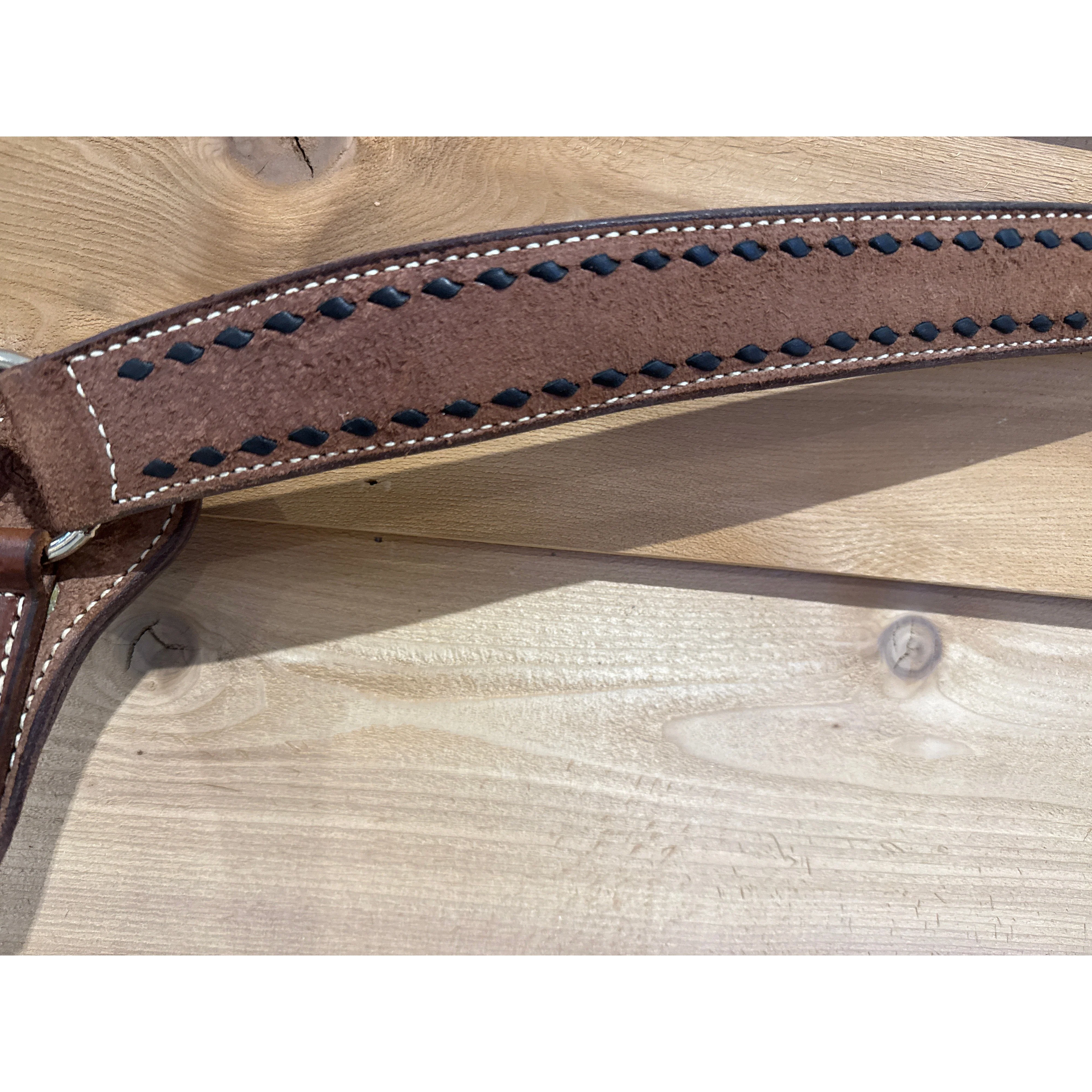 Irvine Breast Collar 1 3/4" Barrel Roughout- Black Buckstitch - Image 2