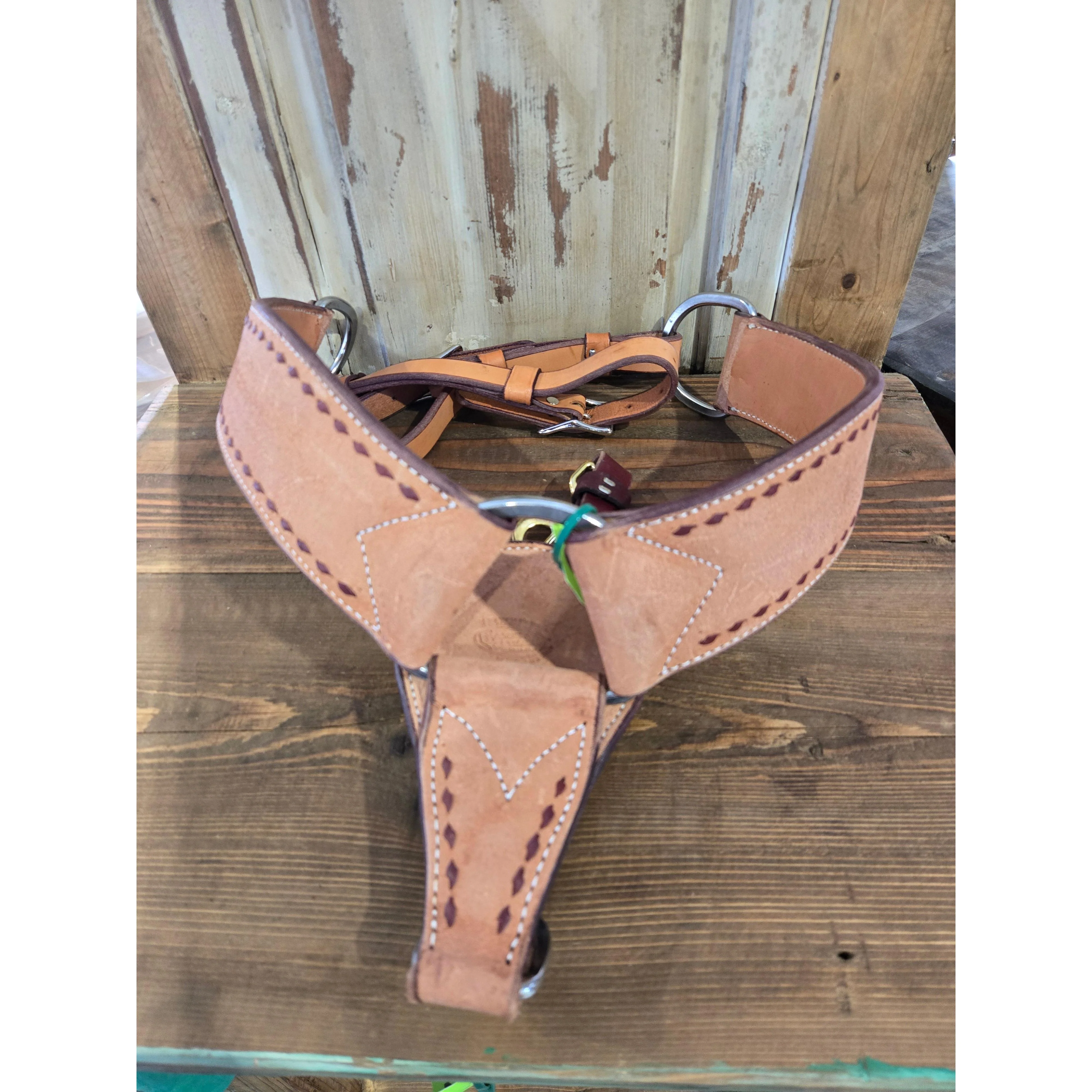 Irvine Breast Collar 2 3/4" Rough Out Buckstitch Latigo