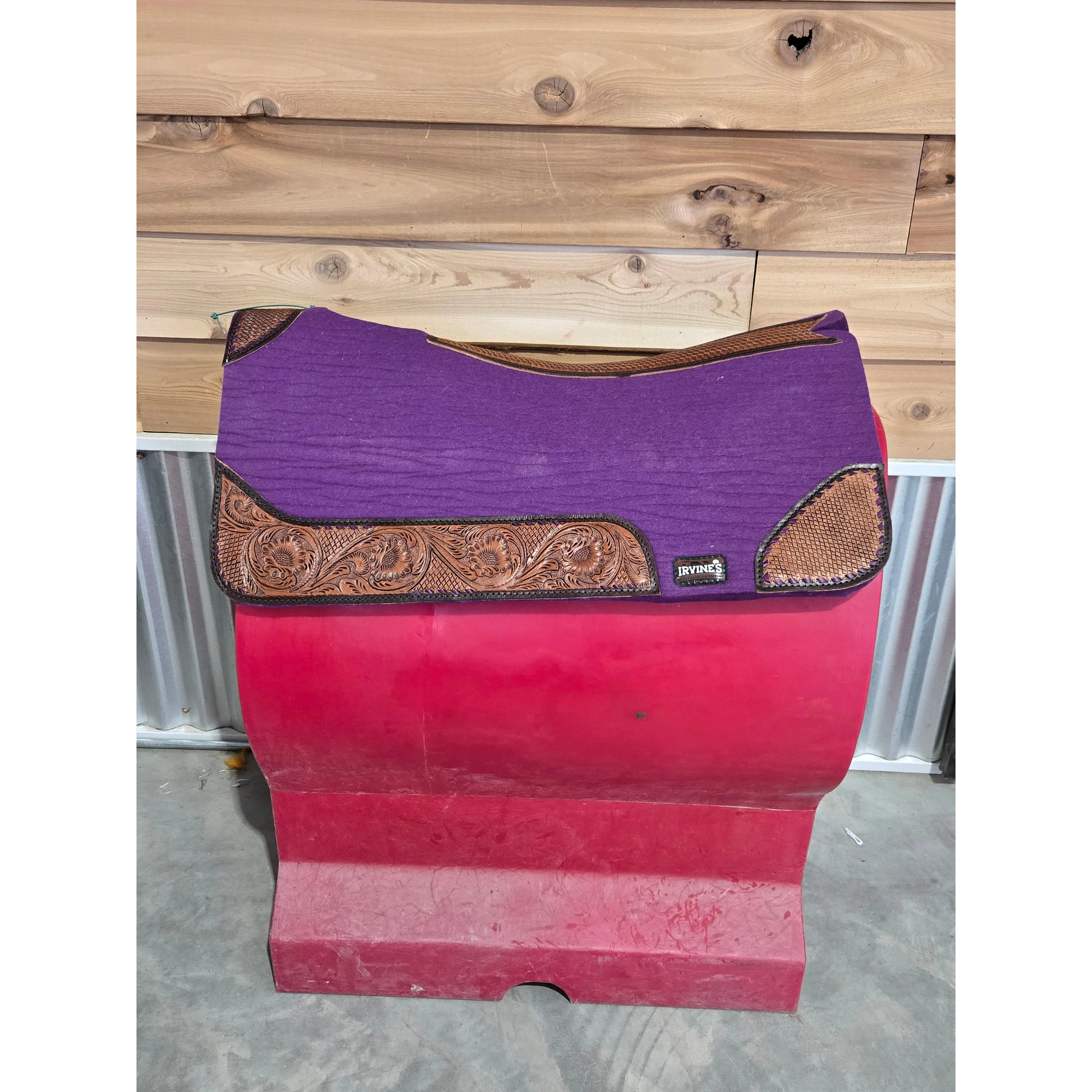 Irvine Compressed Wool Saddle Pad - Tooled Wear Leathers - Image 3