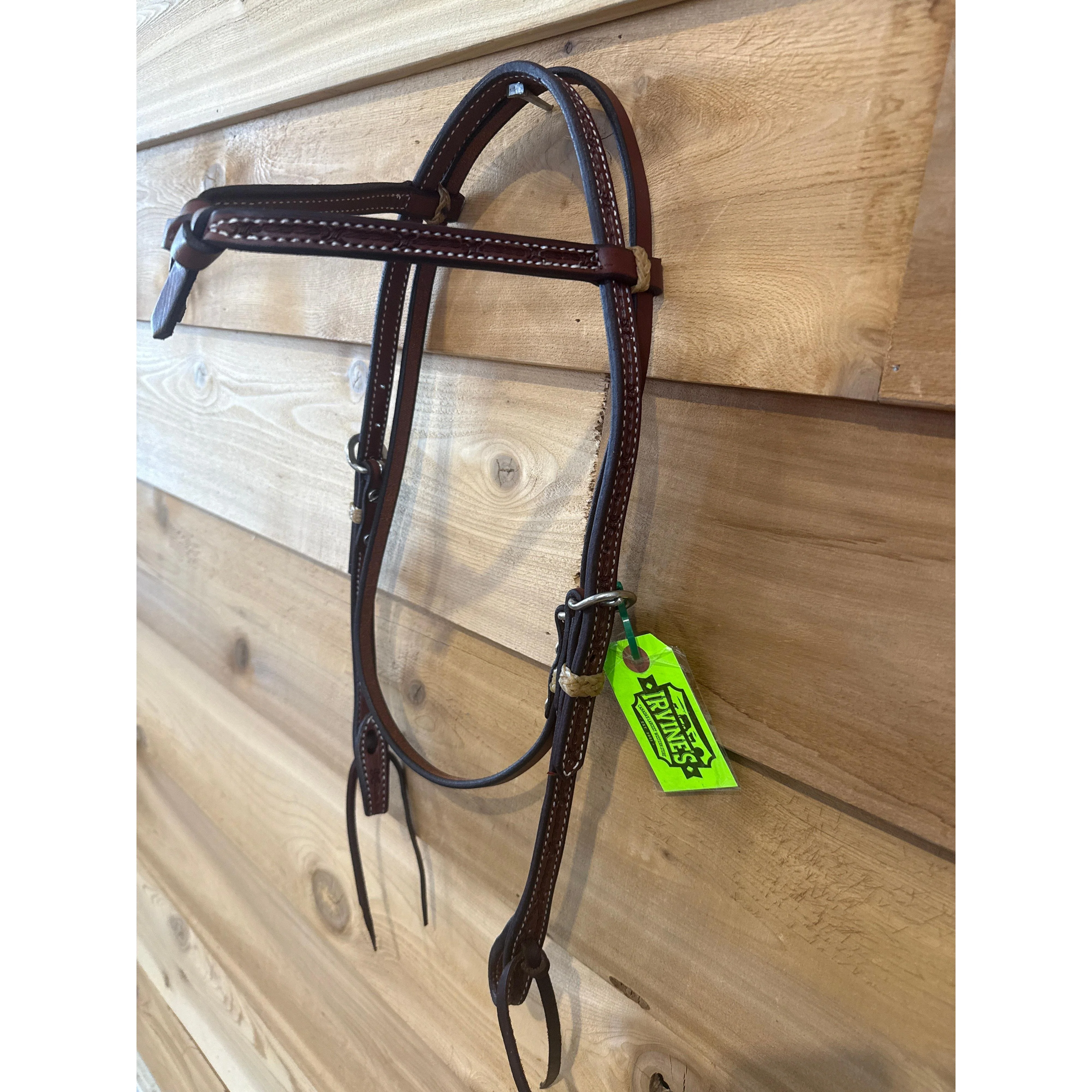 Irvine Tie Front Headstall Barbwire Stamp w/Tie Ends - Image 2
