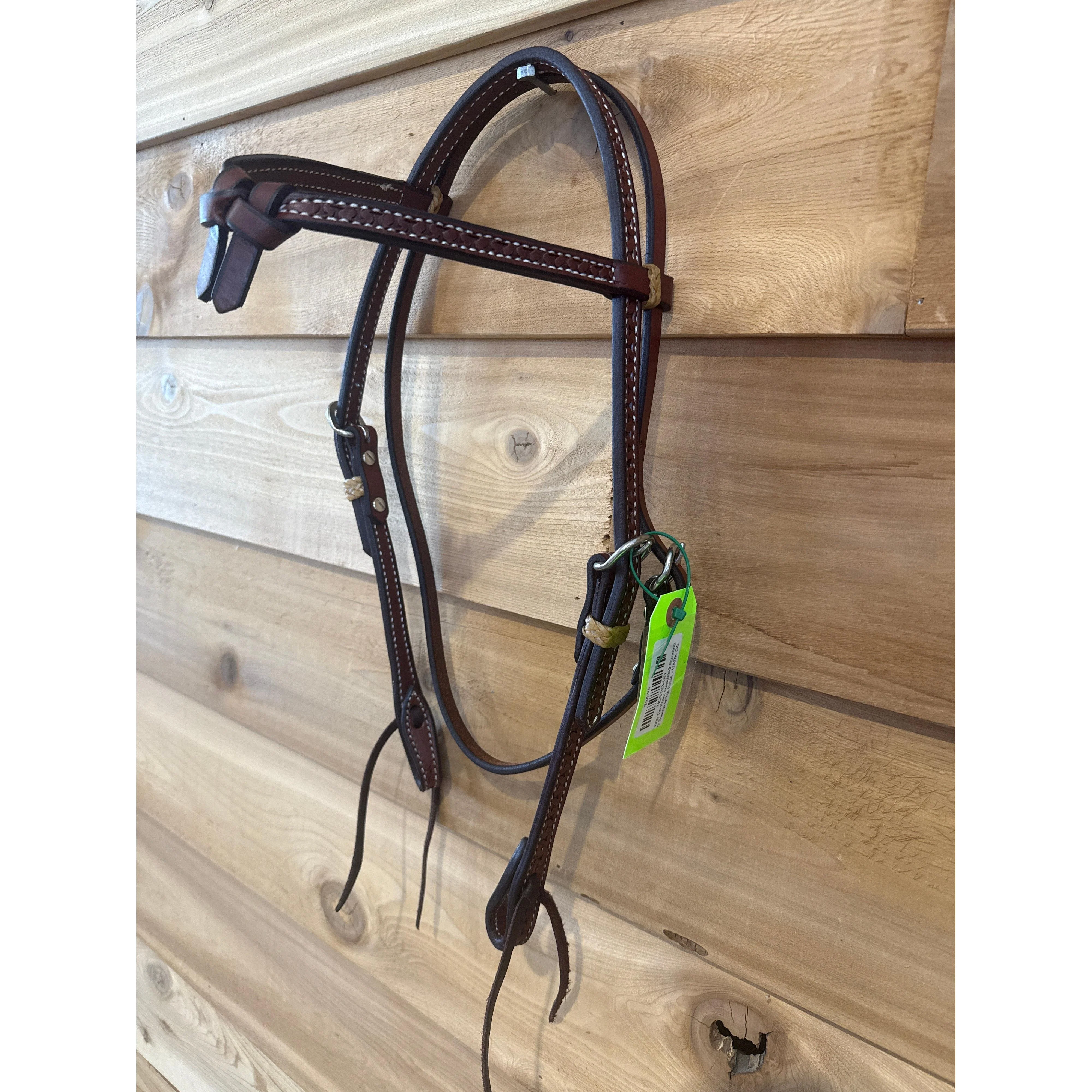 Irvine Tie Front Headstall Running W Stamp w/Tie Ends - Image 2