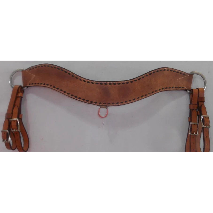 Irvine Rough Out Buckstitch Latigo Tripping Breast Collar - Dark Oil