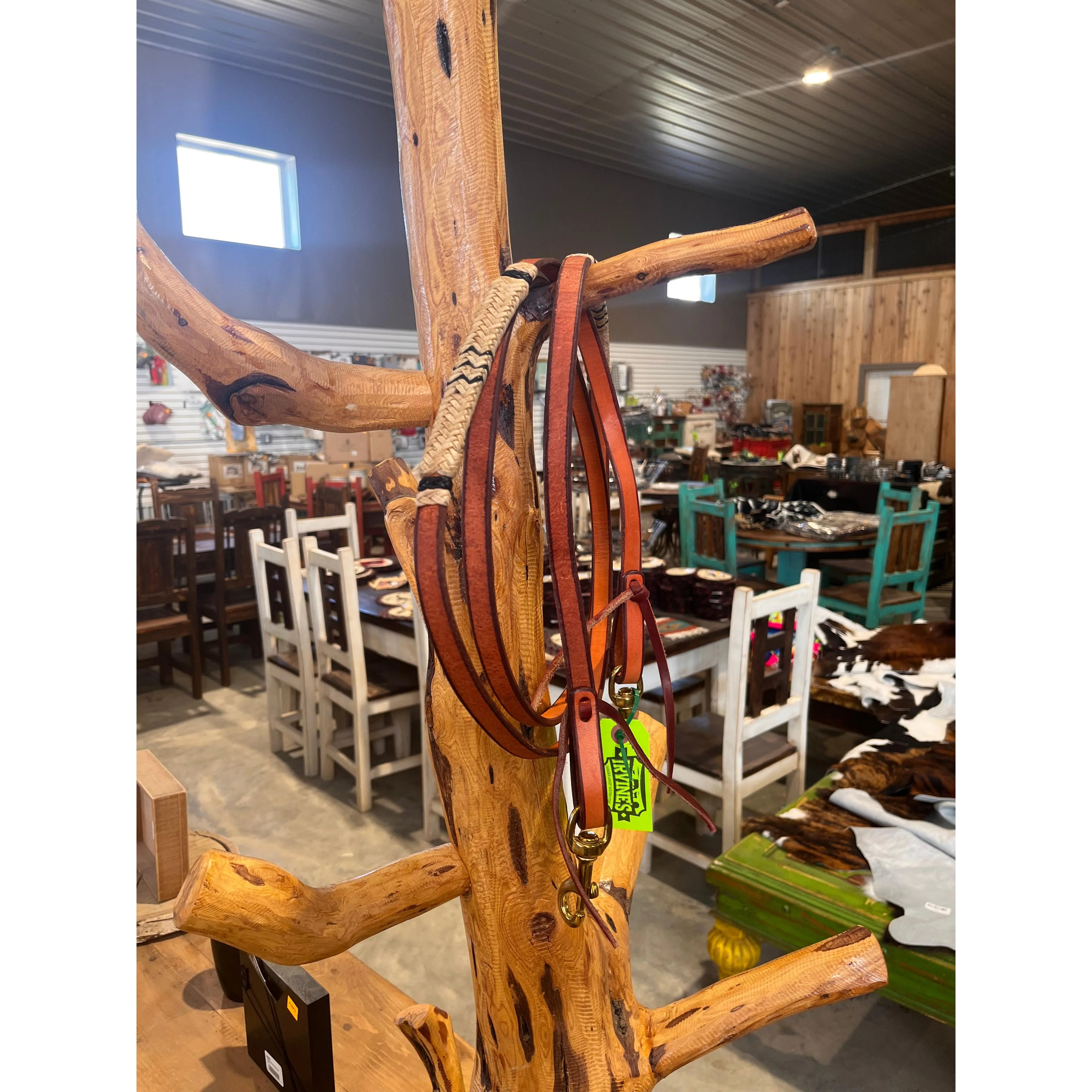 Irvine's Roping Reins 5/8" x 8' Rawhide/Black Accents - Image 3