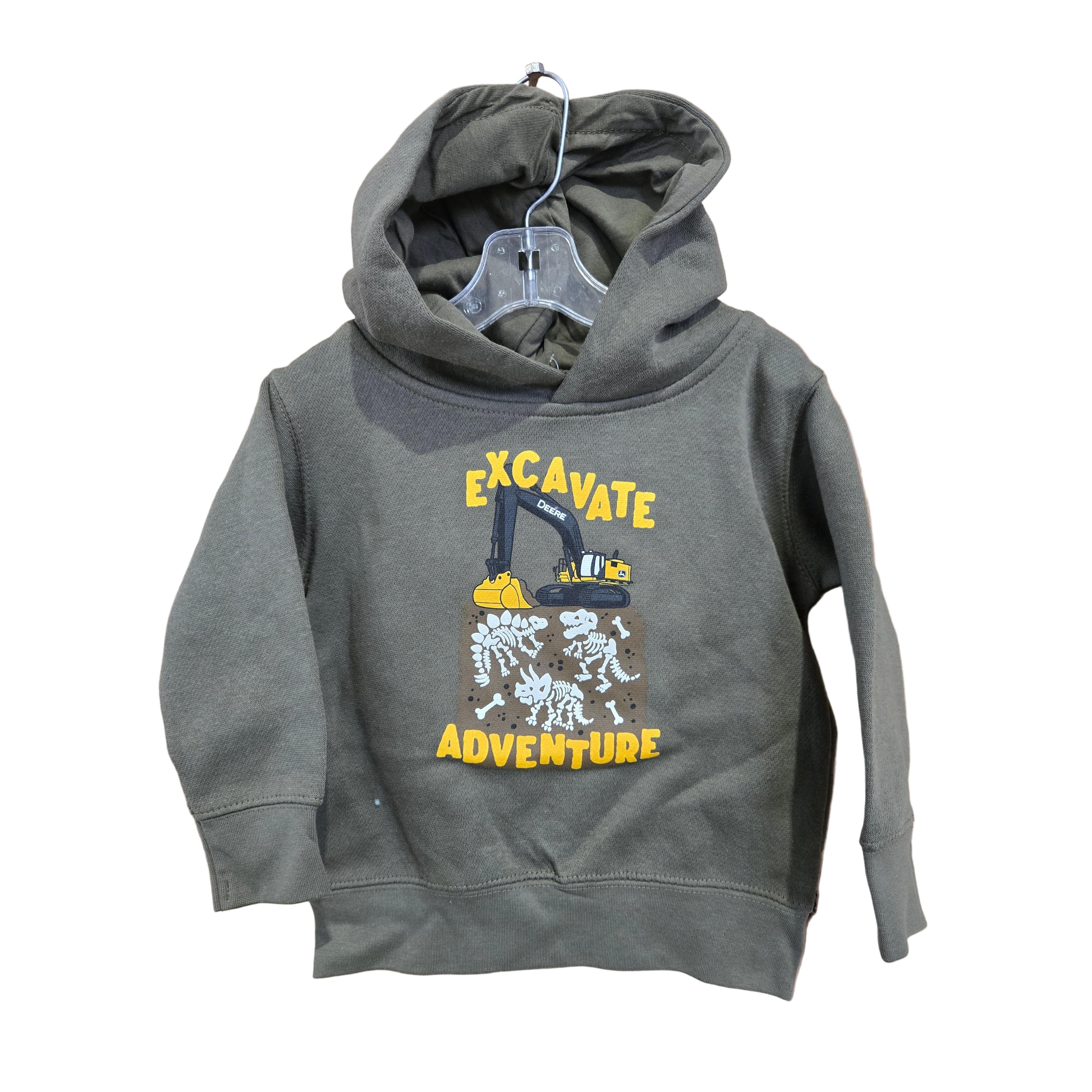 John Deere Excavator Toddler Hoodie - Olive