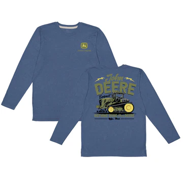 John Deere Men's Vintage Tractor Long Sleeve T-Shirt - Indigo
